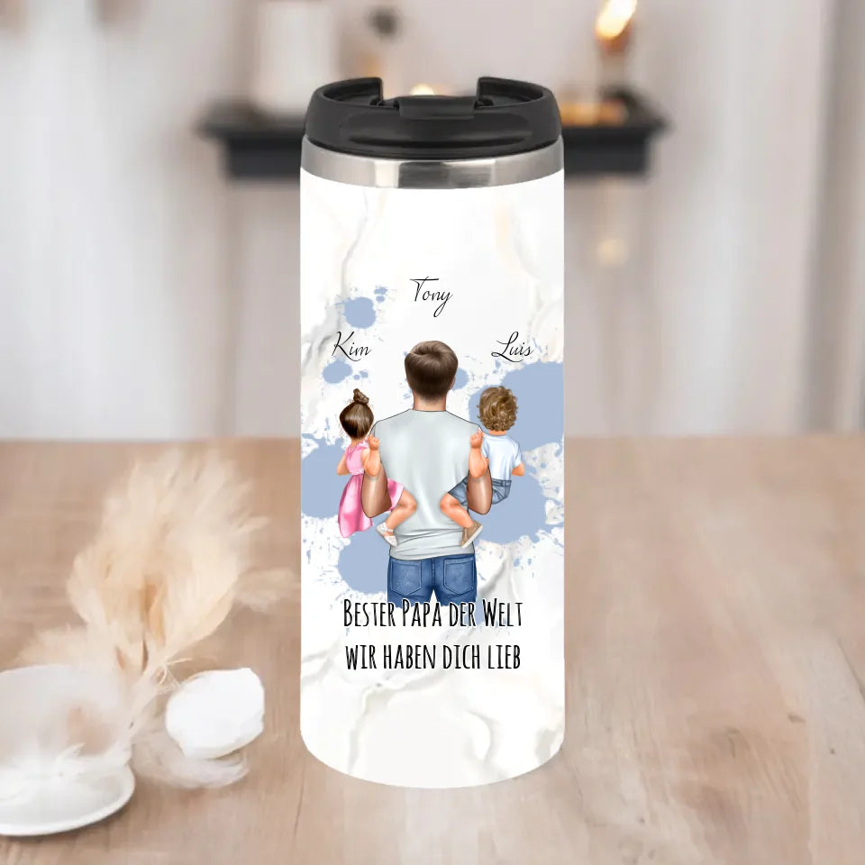 Papa & Tochter/Sohn Tasse / Thermobecher