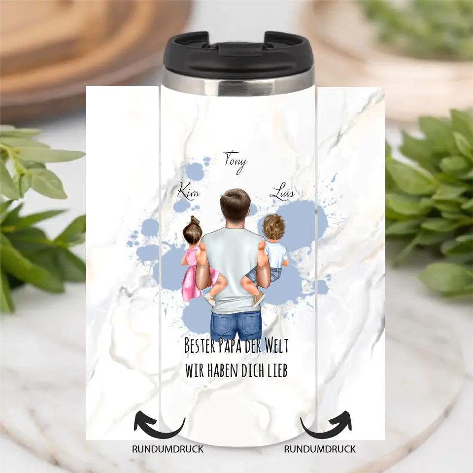 Papa & Tochter/Sohn Tasse / Thermobecher