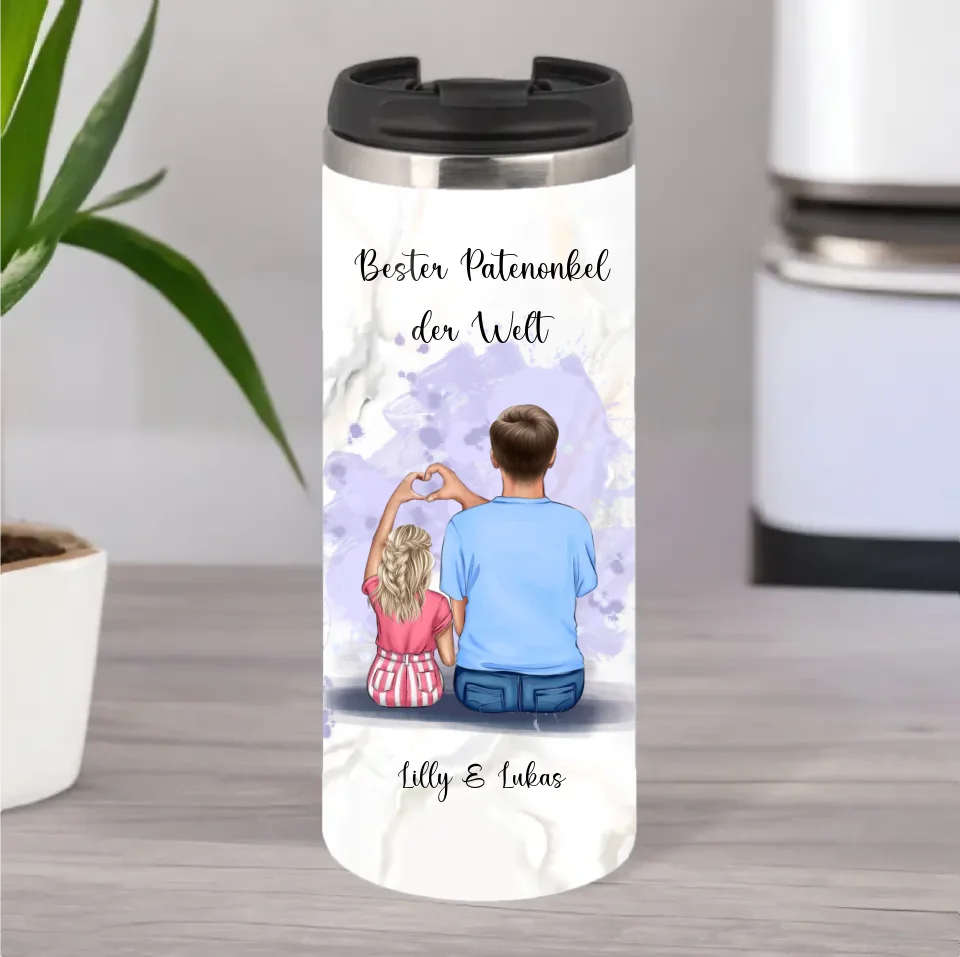 Patenonkel/ Patentante mit Kind Tasse / Thermobecher