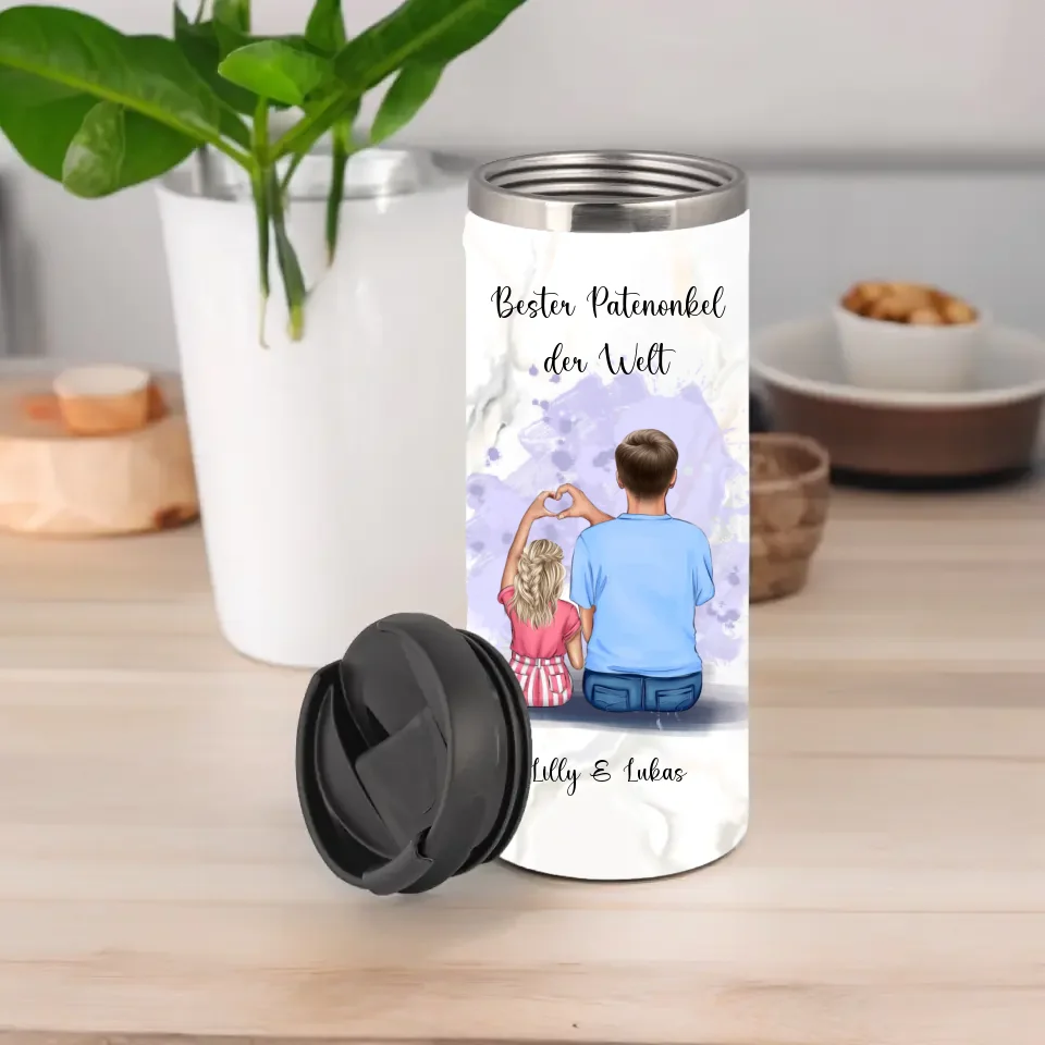 Patenonkel/ Patentante mit Kind Tasse / Thermobecher