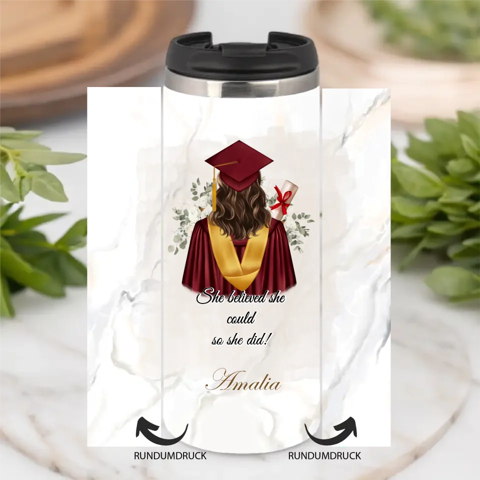 Abschluss Tasse / Thermobecher (Mann & Frau)
