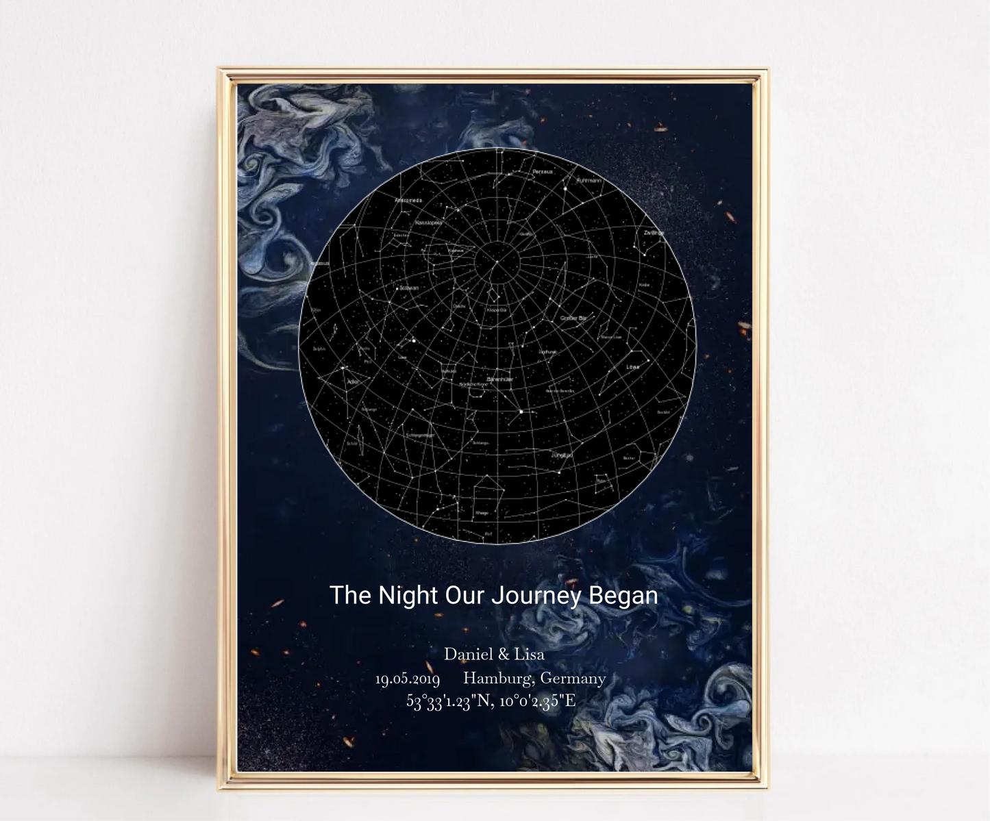 Personalisierte Sternenkarte - The Night Our Journey Began