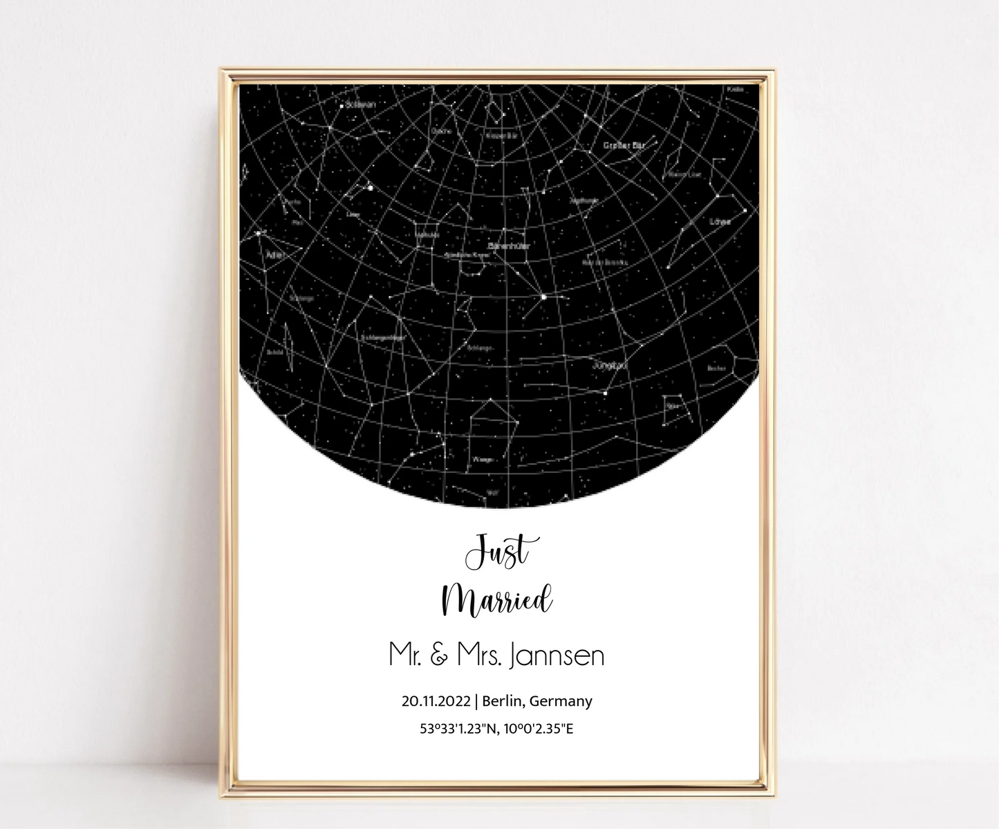 Personalisierte Sternenkarte - Just Married