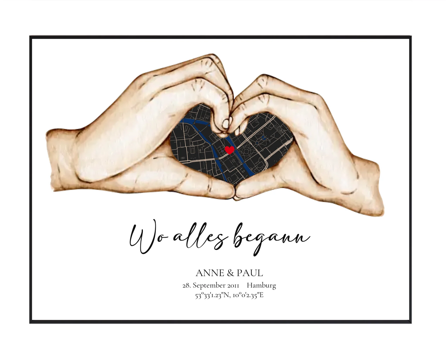 Herzhand- Stadtkarte