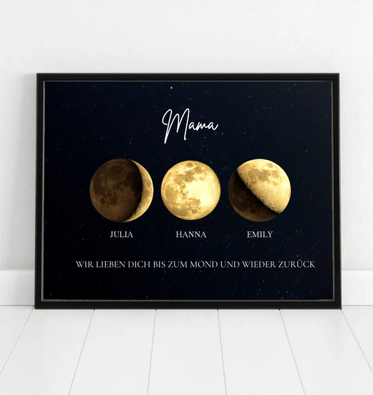Mondphase Familie - Gold