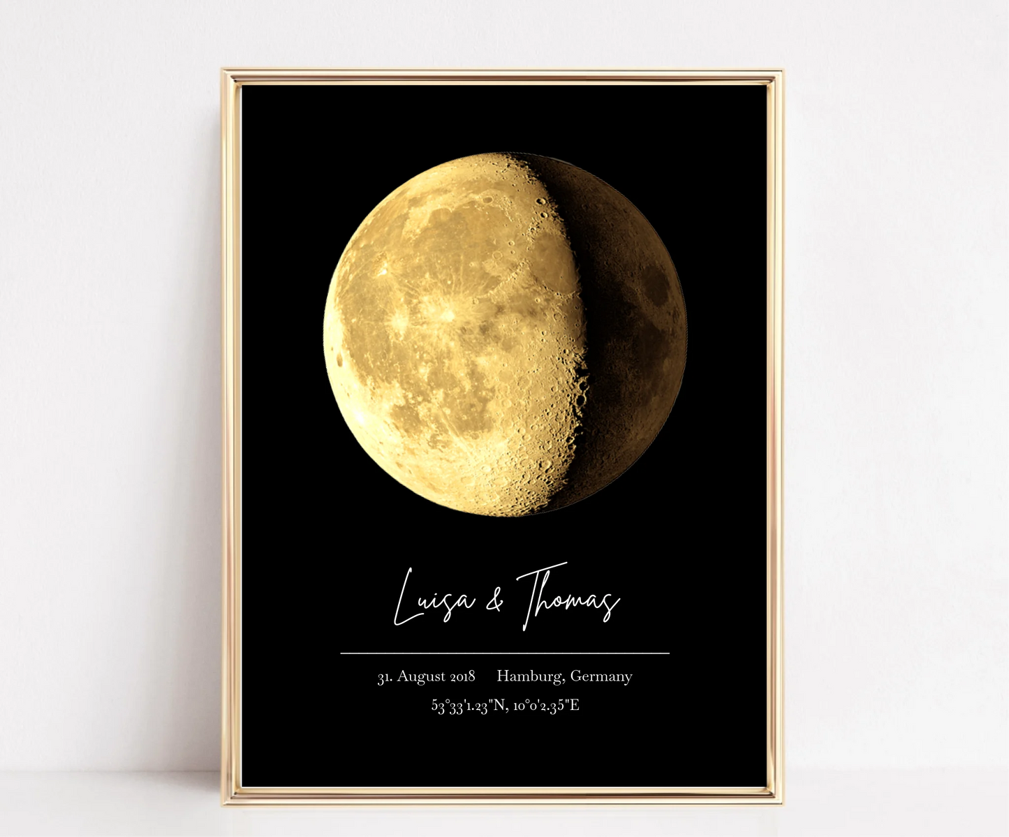 Mondphase Poster Gold