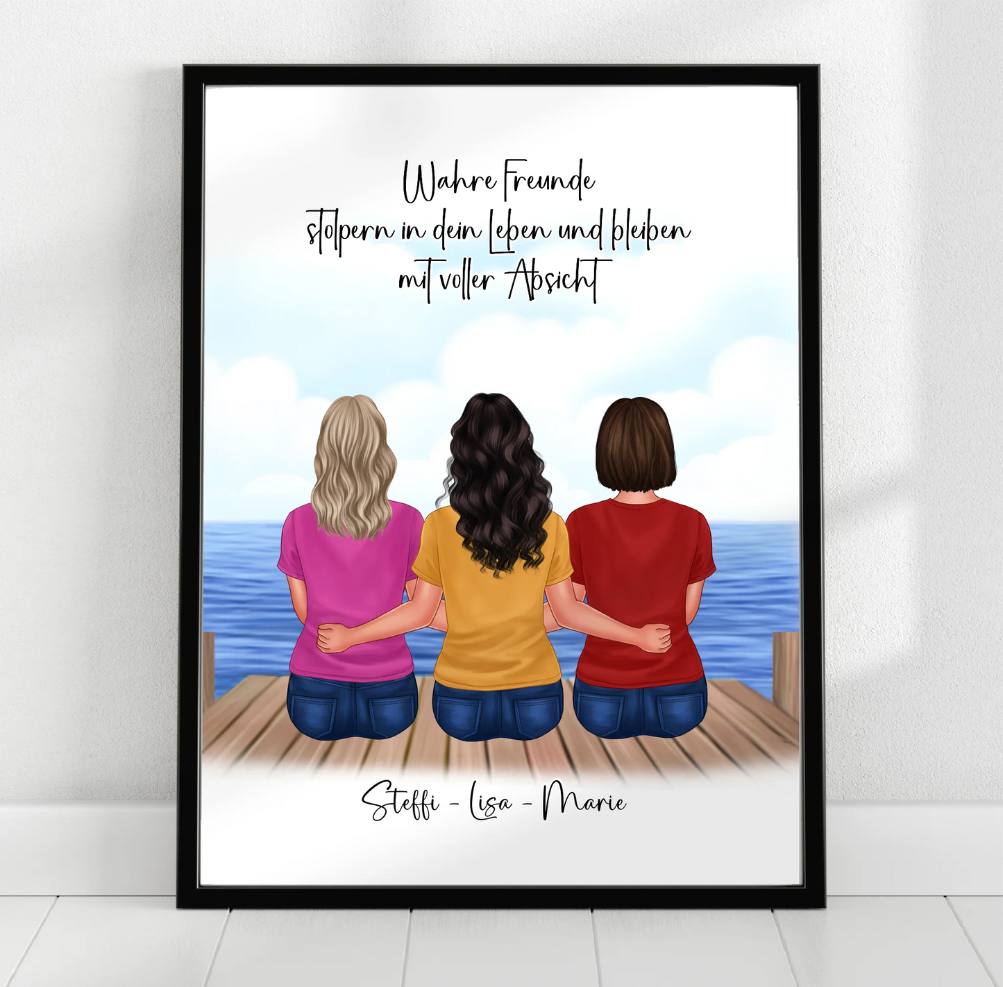 3-5 Freundinnen Poster Personalisiert