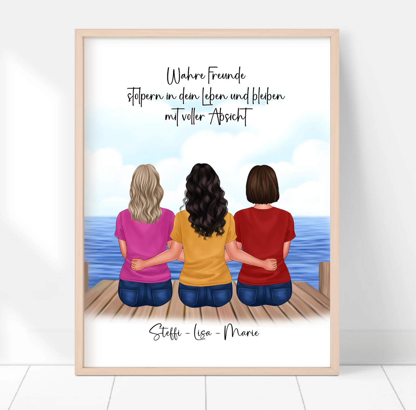 3-5 Freundinnen Poster Personalisiert