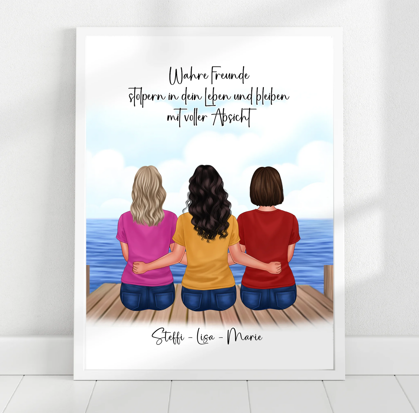 3-5 Freundinnen Poster Personalisiert