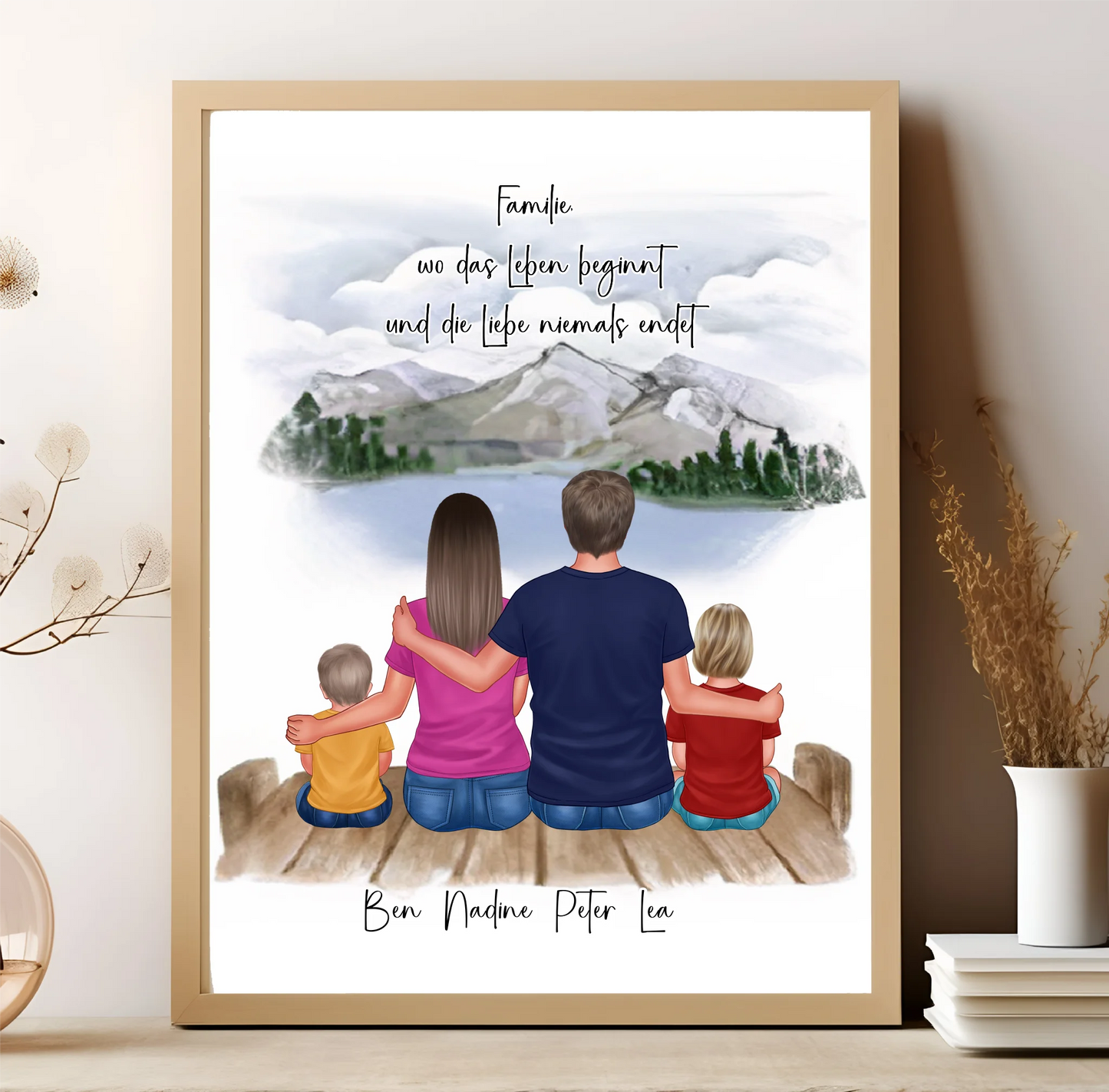 Familien Poster Personalisiert 3-5 Personen + Haustier