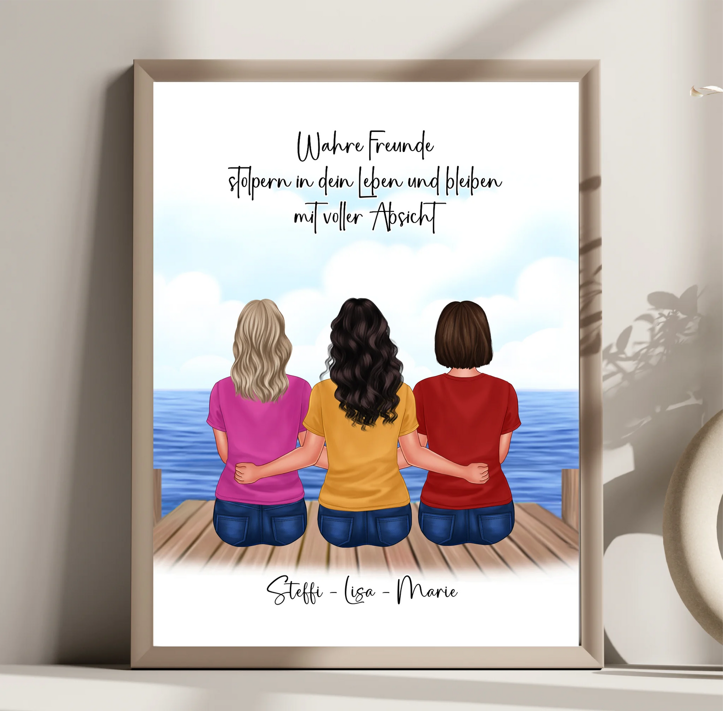3-5 Freundinnen Poster Personalisiert