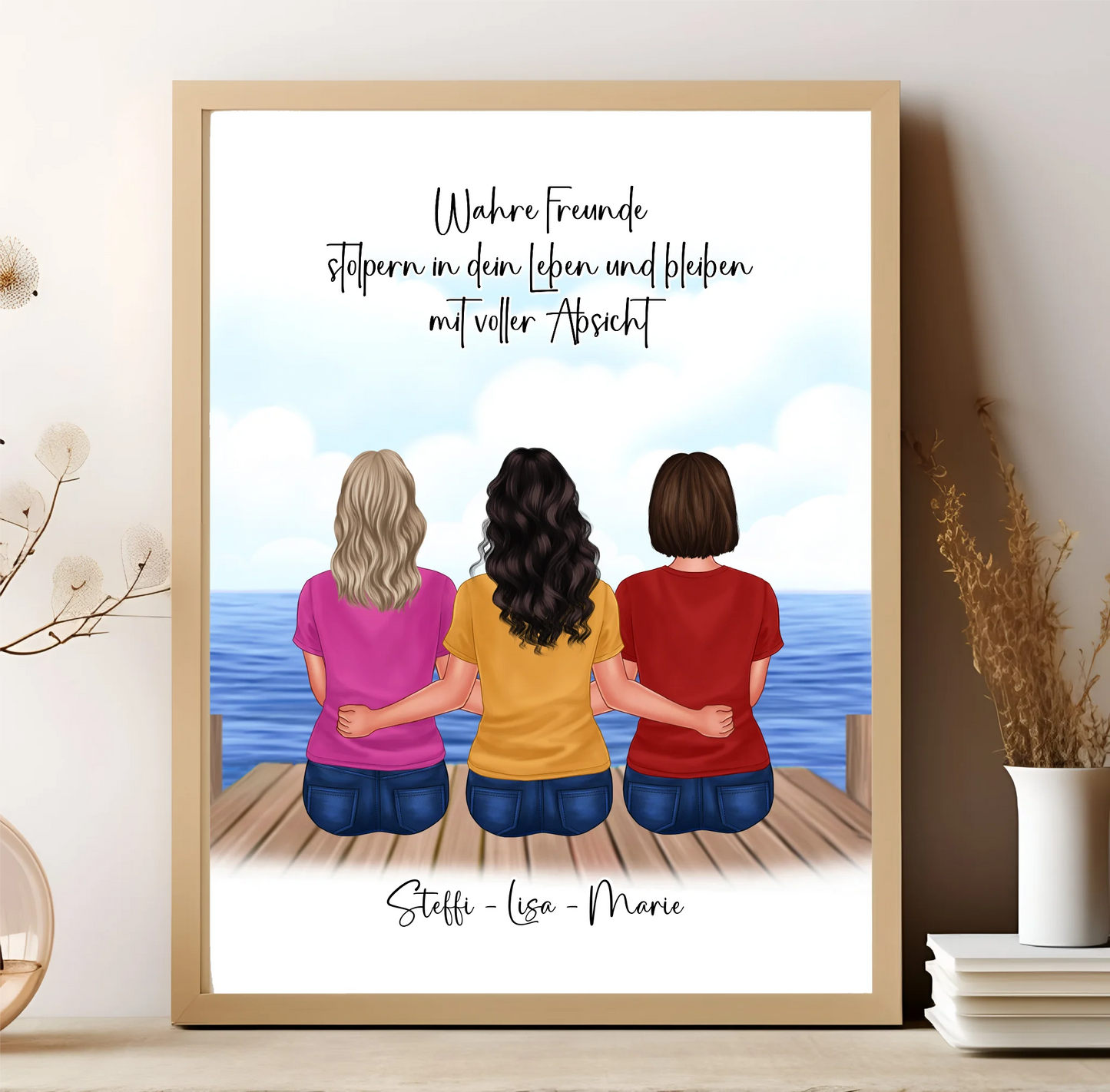 3-5 Freundinnen Poster Personalisiert