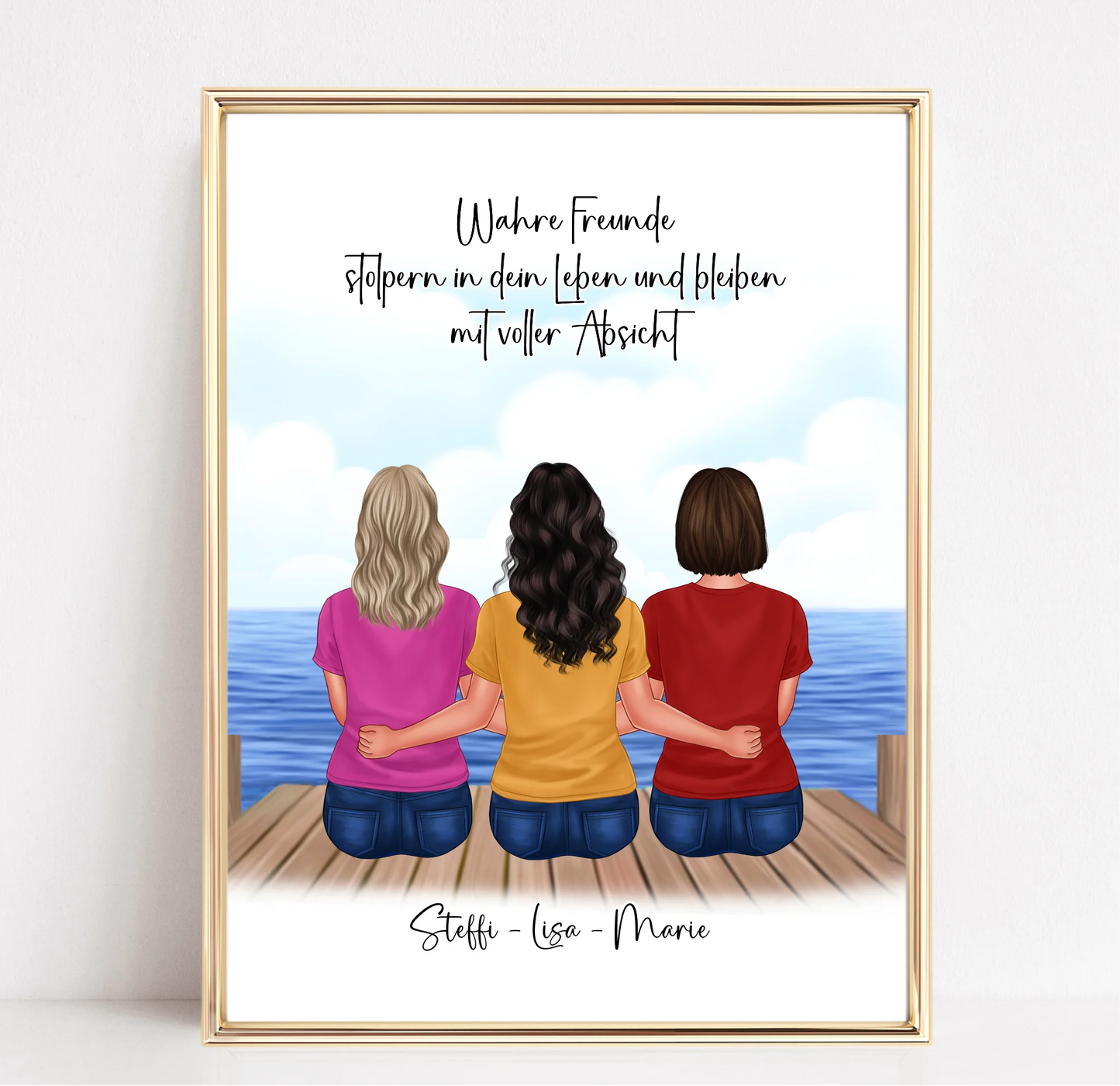 3-5 Freundinnen Poster Personalisiert
