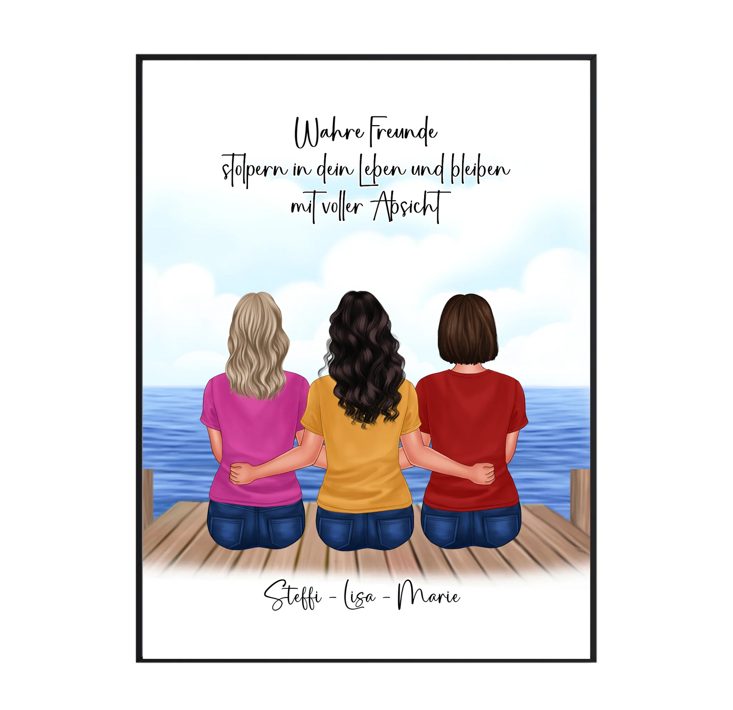 3-5 Freundinnen Poster Personalisiert