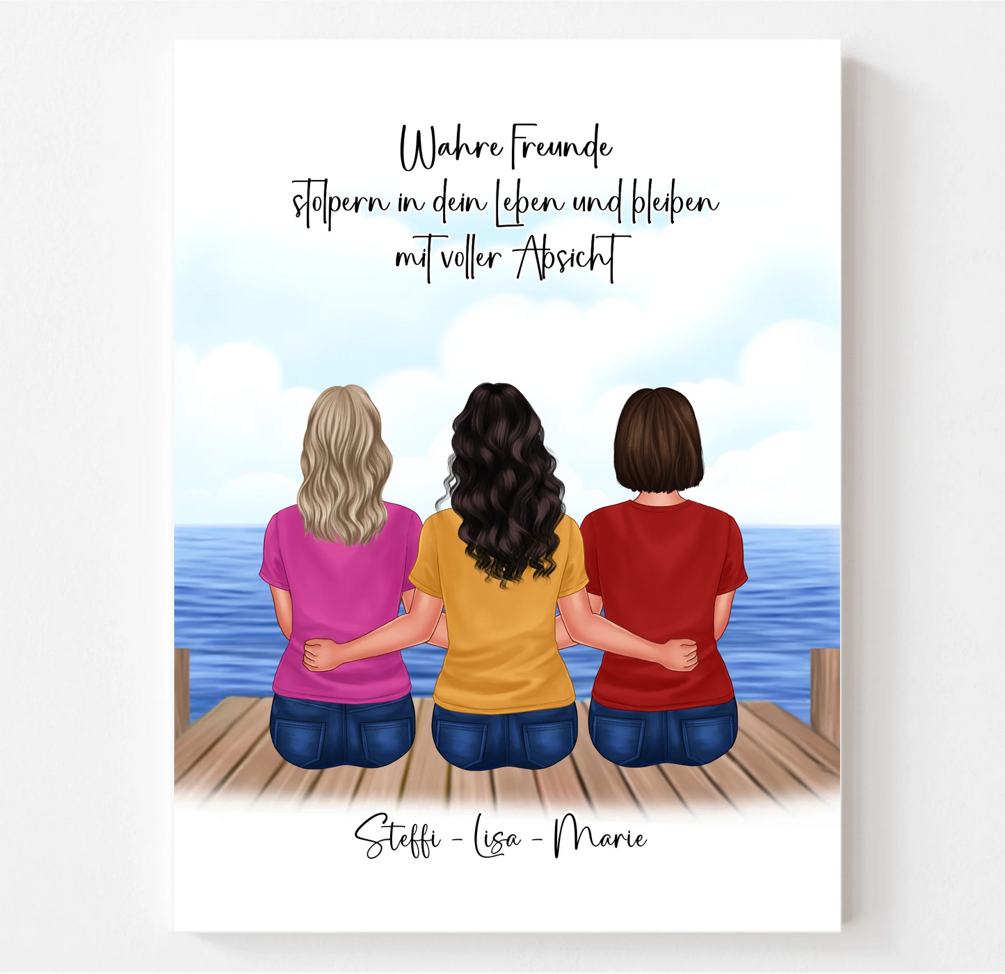 3-5 Freundinnen Poster Personalisiert