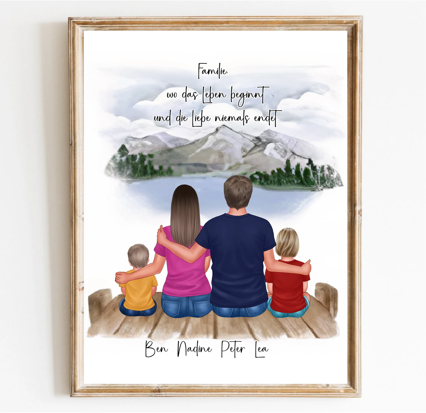 Familien Poster Personalisiert 3-5 Personen + Haustier