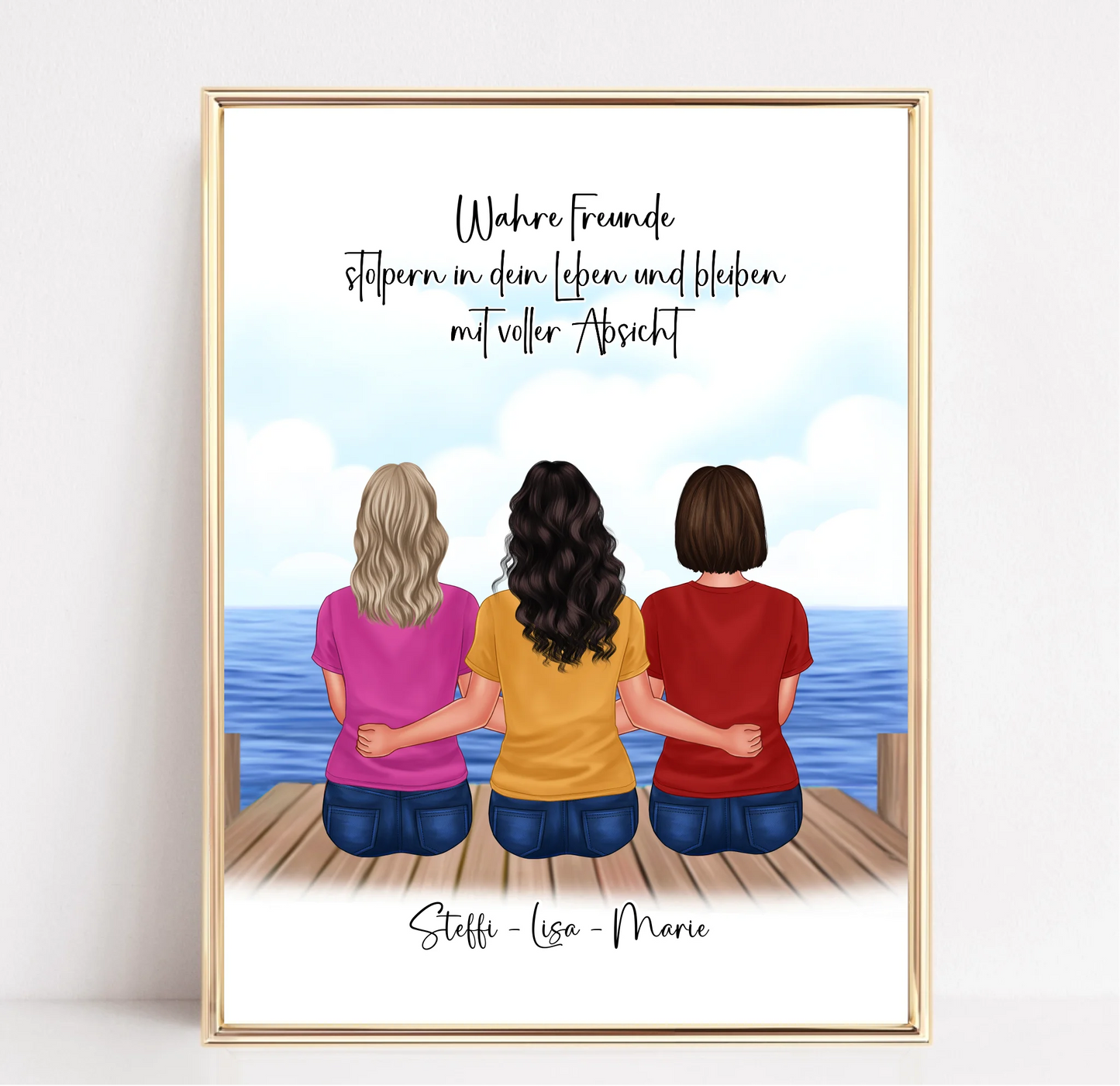 3-5 Freundinnen Poster Personalisiert