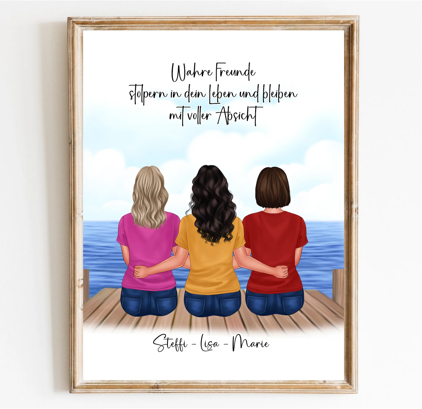 3-5 Freundinnen Poster Personalisiert