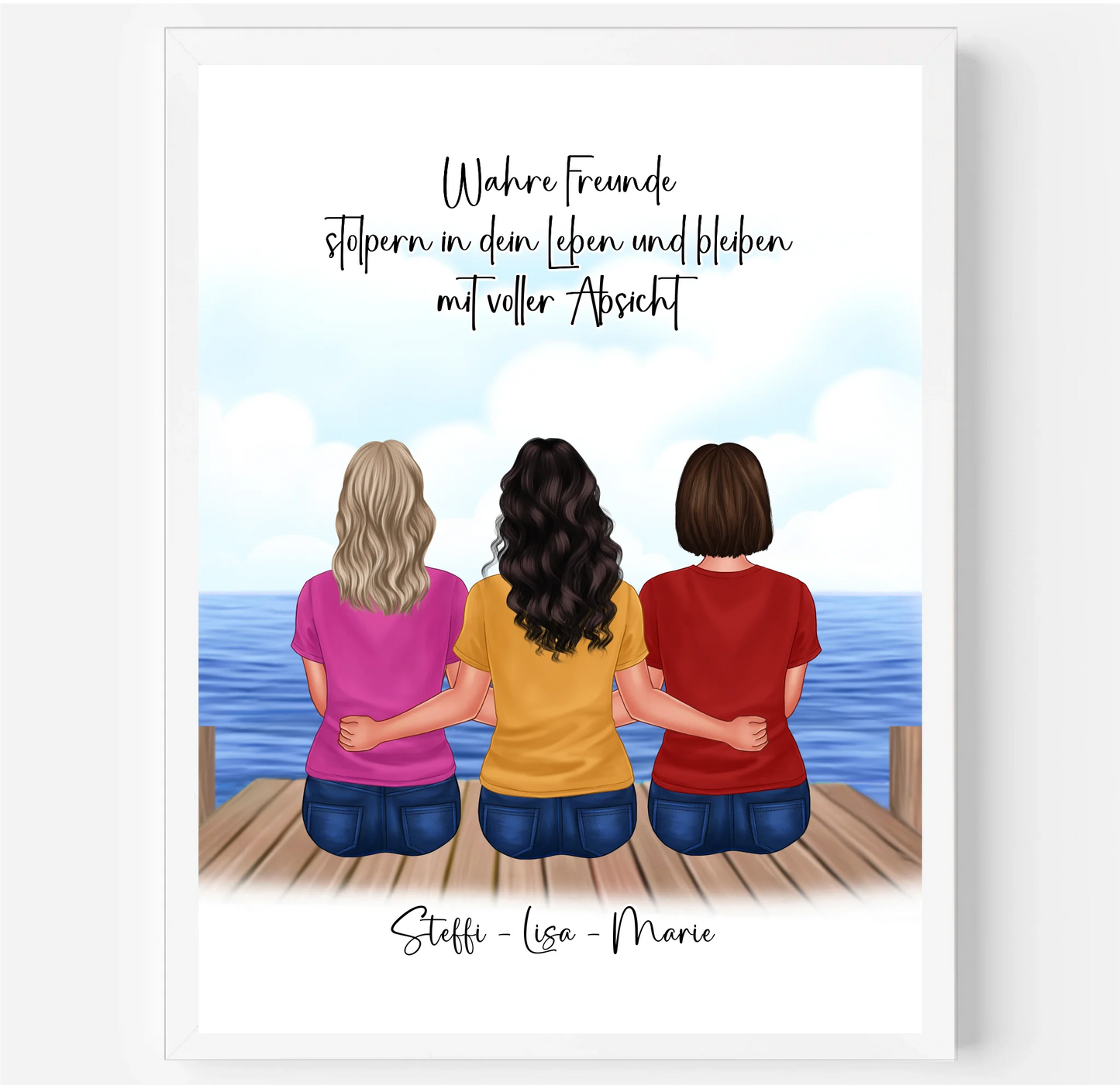 3-5 Freundinnen Poster Personalisiert