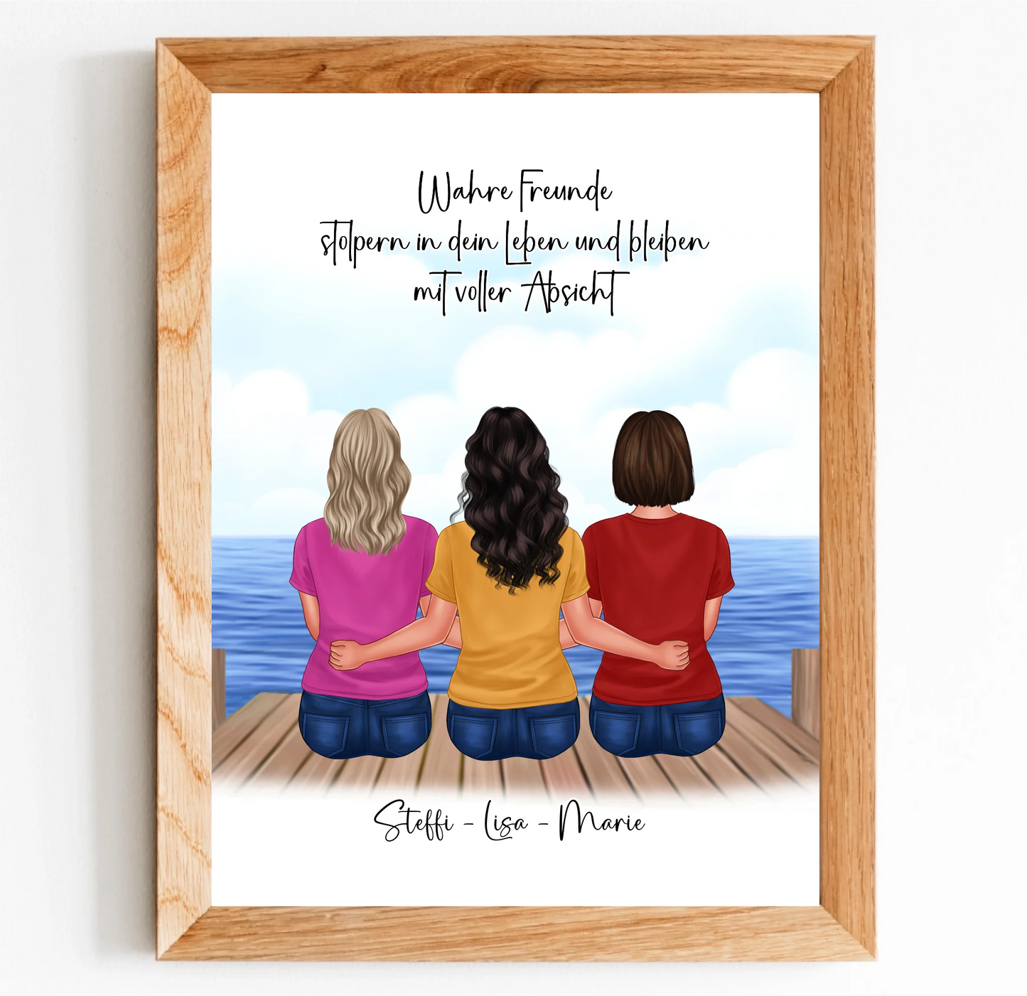 3-5 Freundinnen Poster Personalisiert