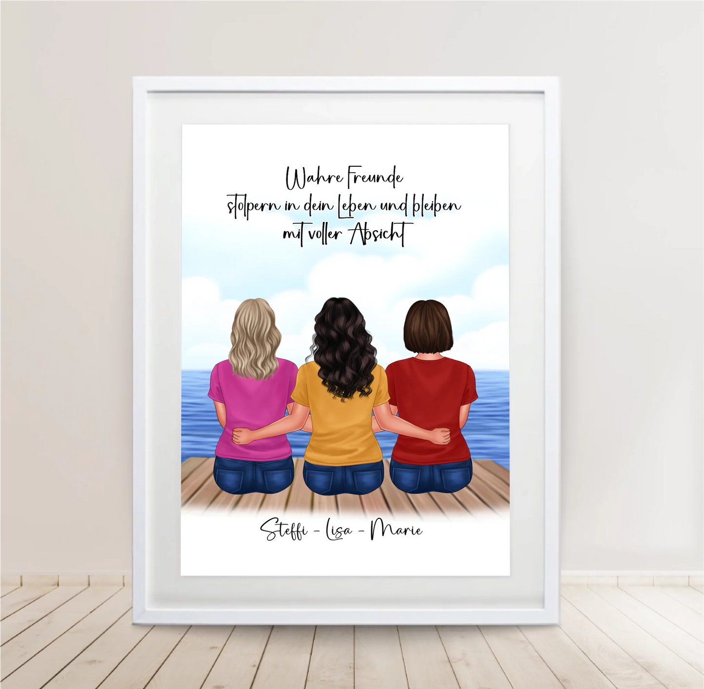 3-5 Freundinnen Poster Personalisiert