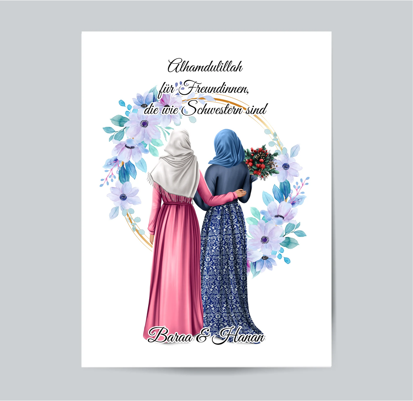 Muslim 2-4 Freundinnen mit Kopftuch Poster