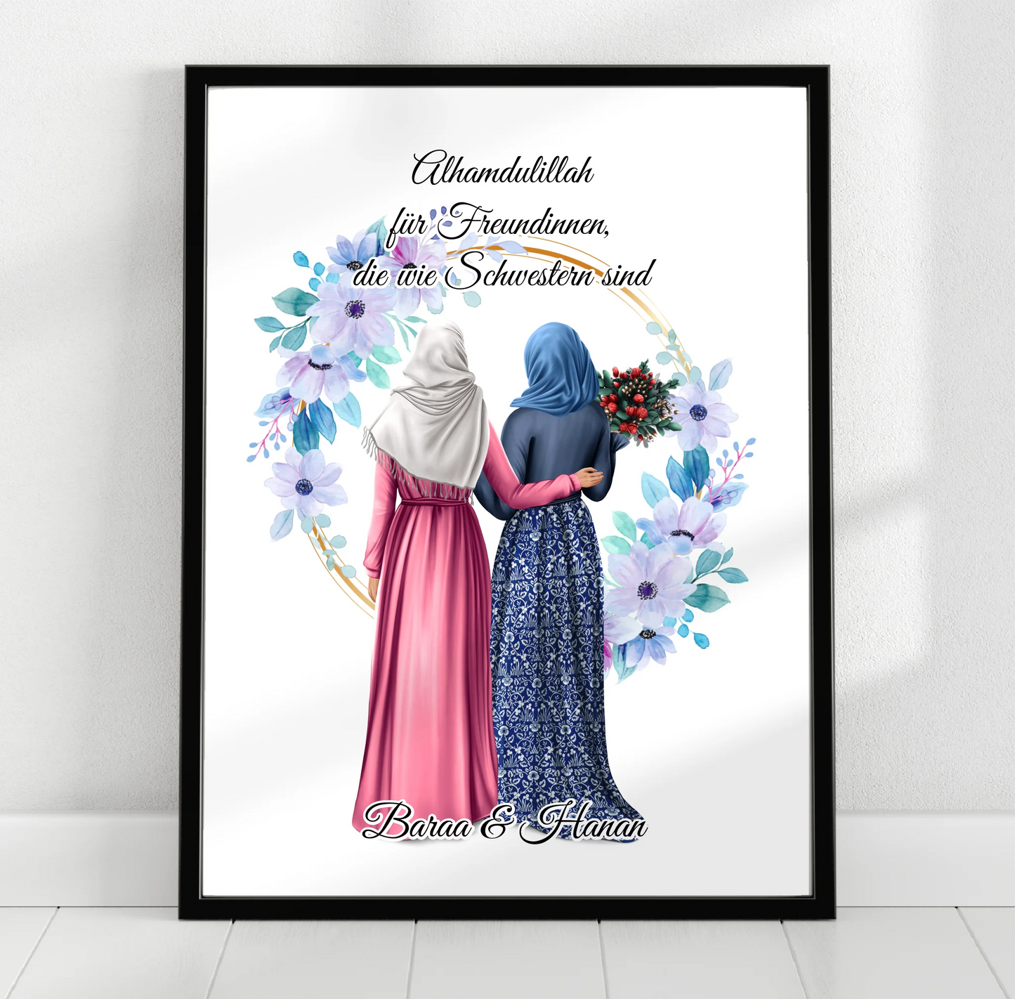 Muslim 2-4 Freundinnen mit Kopftuch Poster