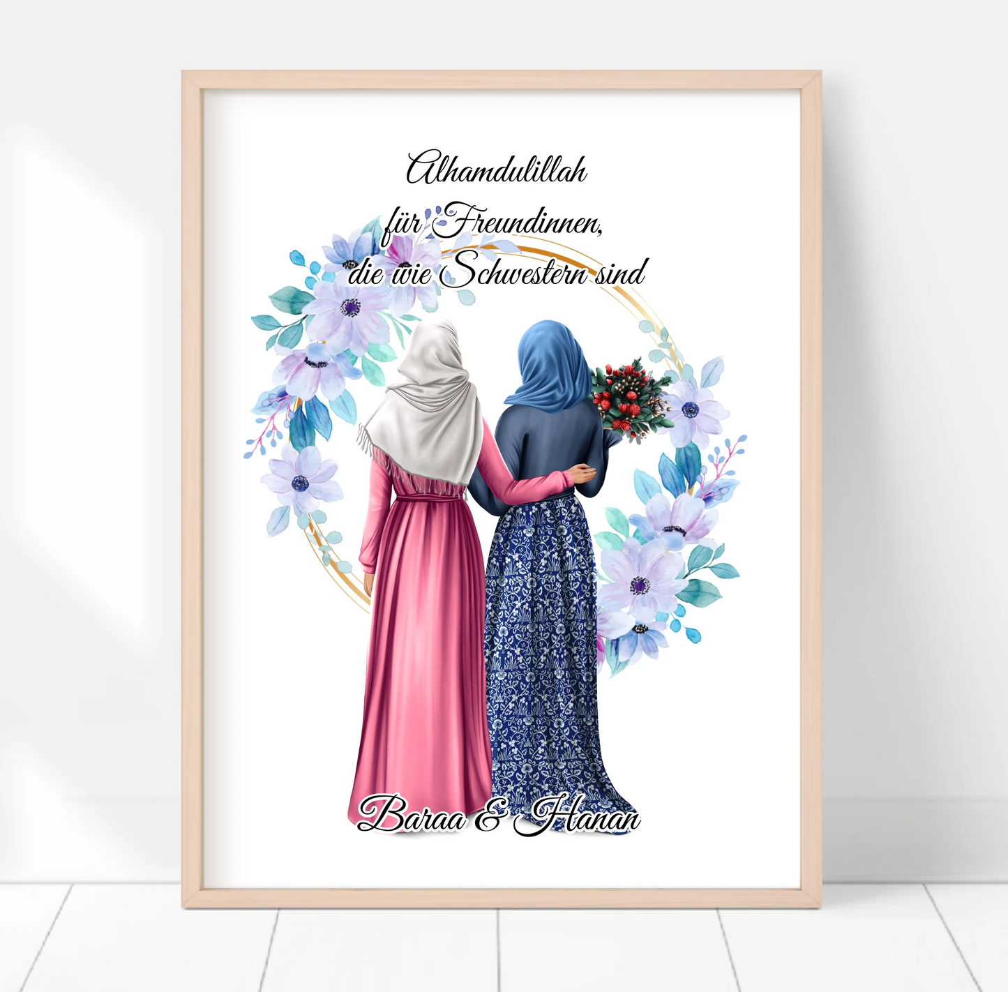 Muslim 2-4 Freundinnen mit Kopftuch Poster