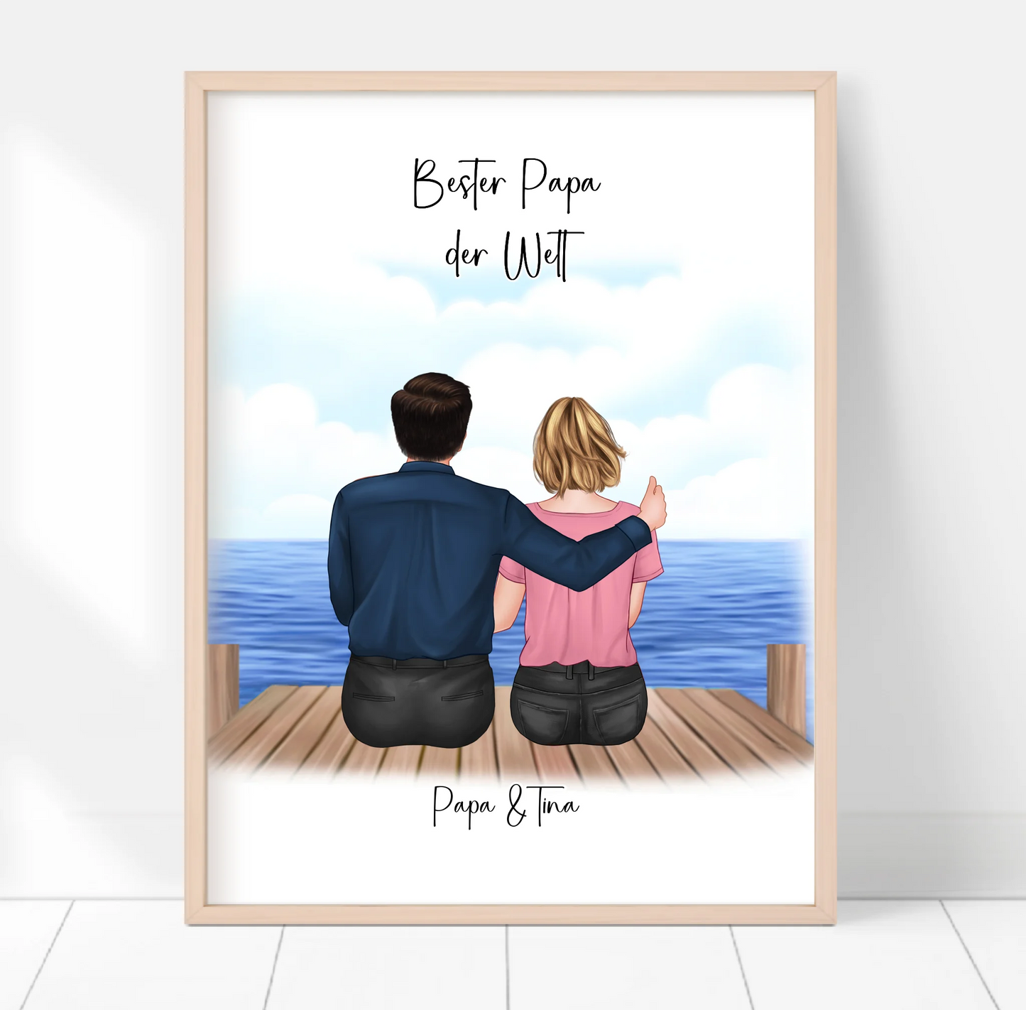 Papa & Tochter Personalisiertes Poster