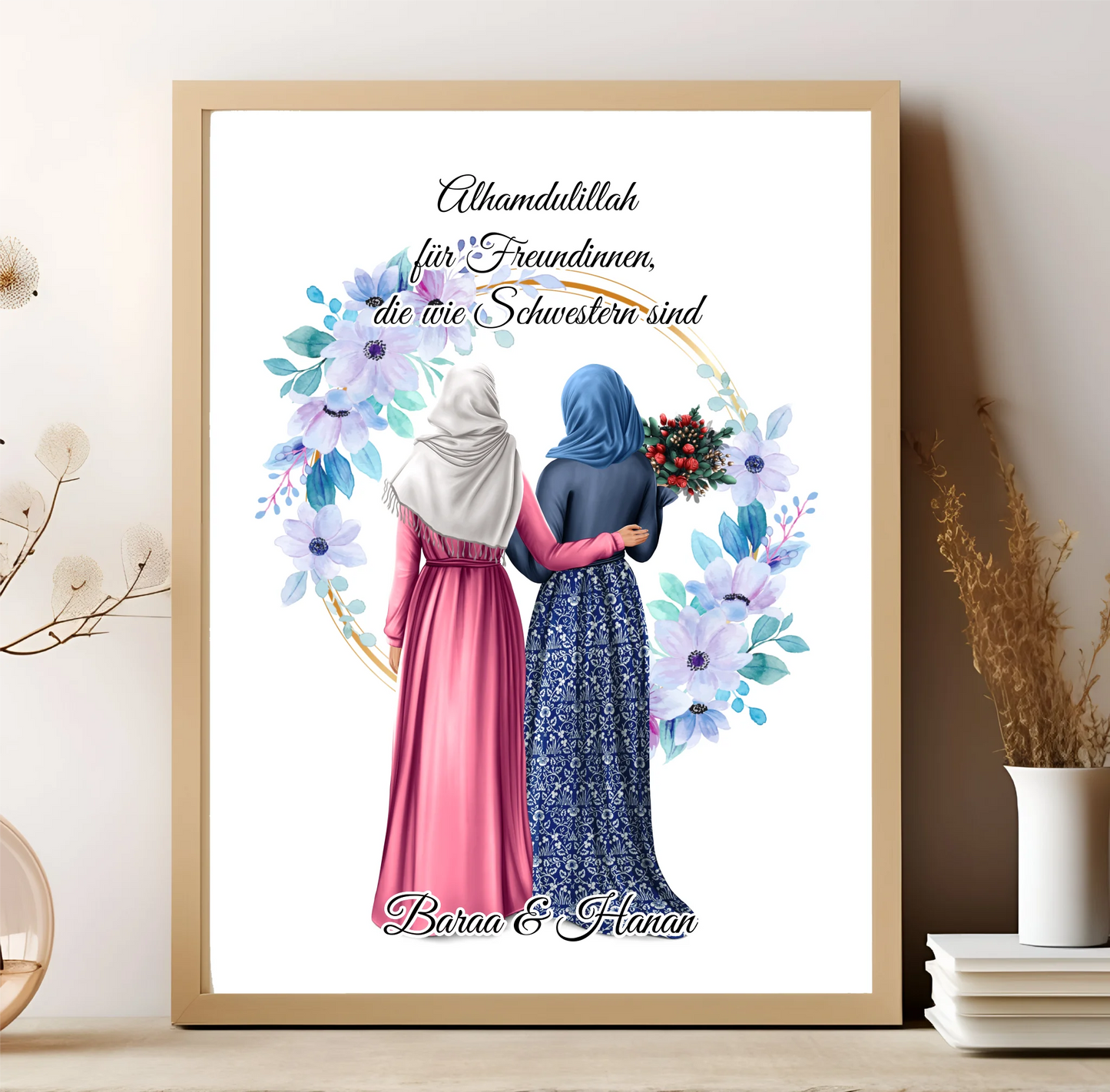 Muslim 2-4 Freundinnen mit Kopftuch Poster