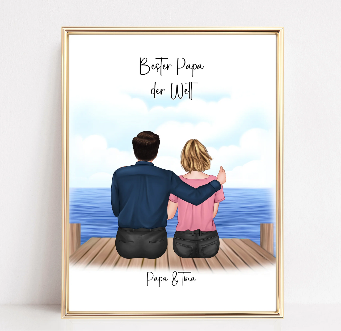 Papa & Tochter Personalisiertes Poster