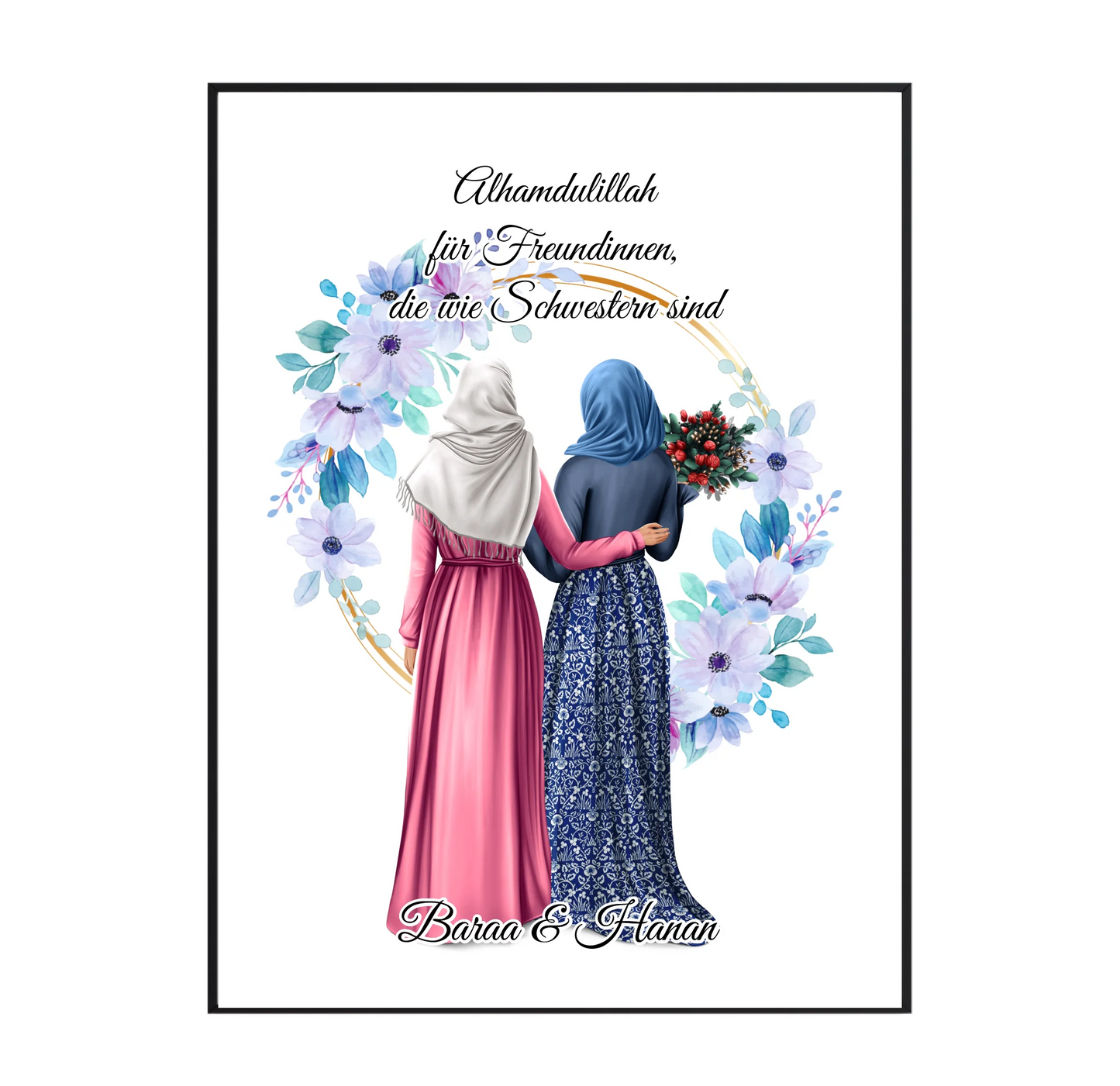 Muslim 2-4 Freundinnen mit Kopftuch Poster