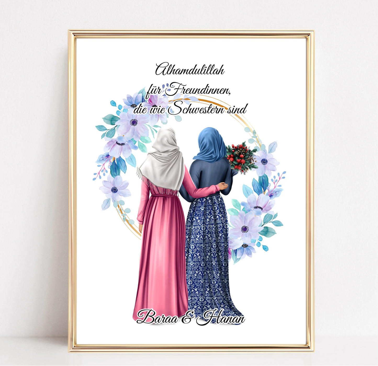 Muslim 2-4 Freundinnen mit Kopftuch Poster