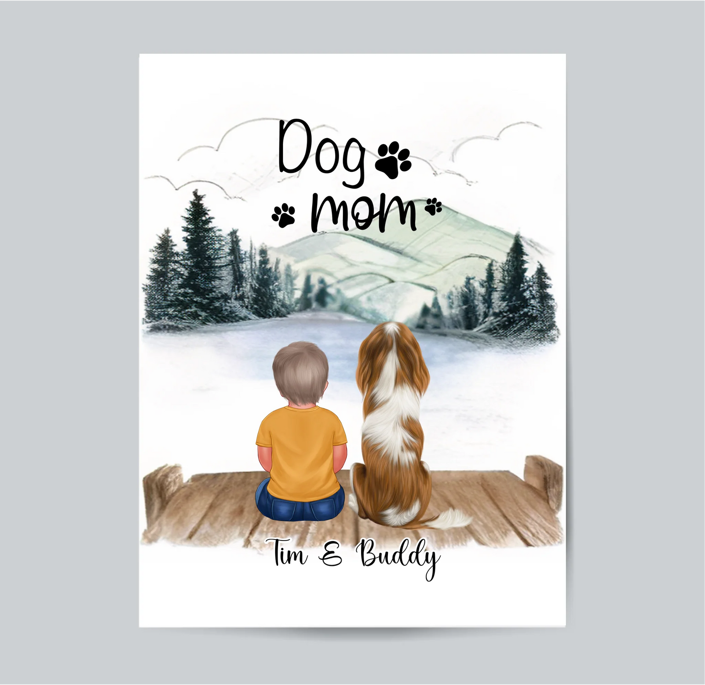 Kind mit Haustier Poster Tiere