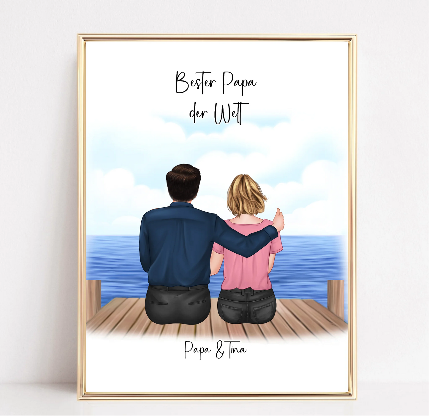 Papa & Tochter Personalisiertes Poster