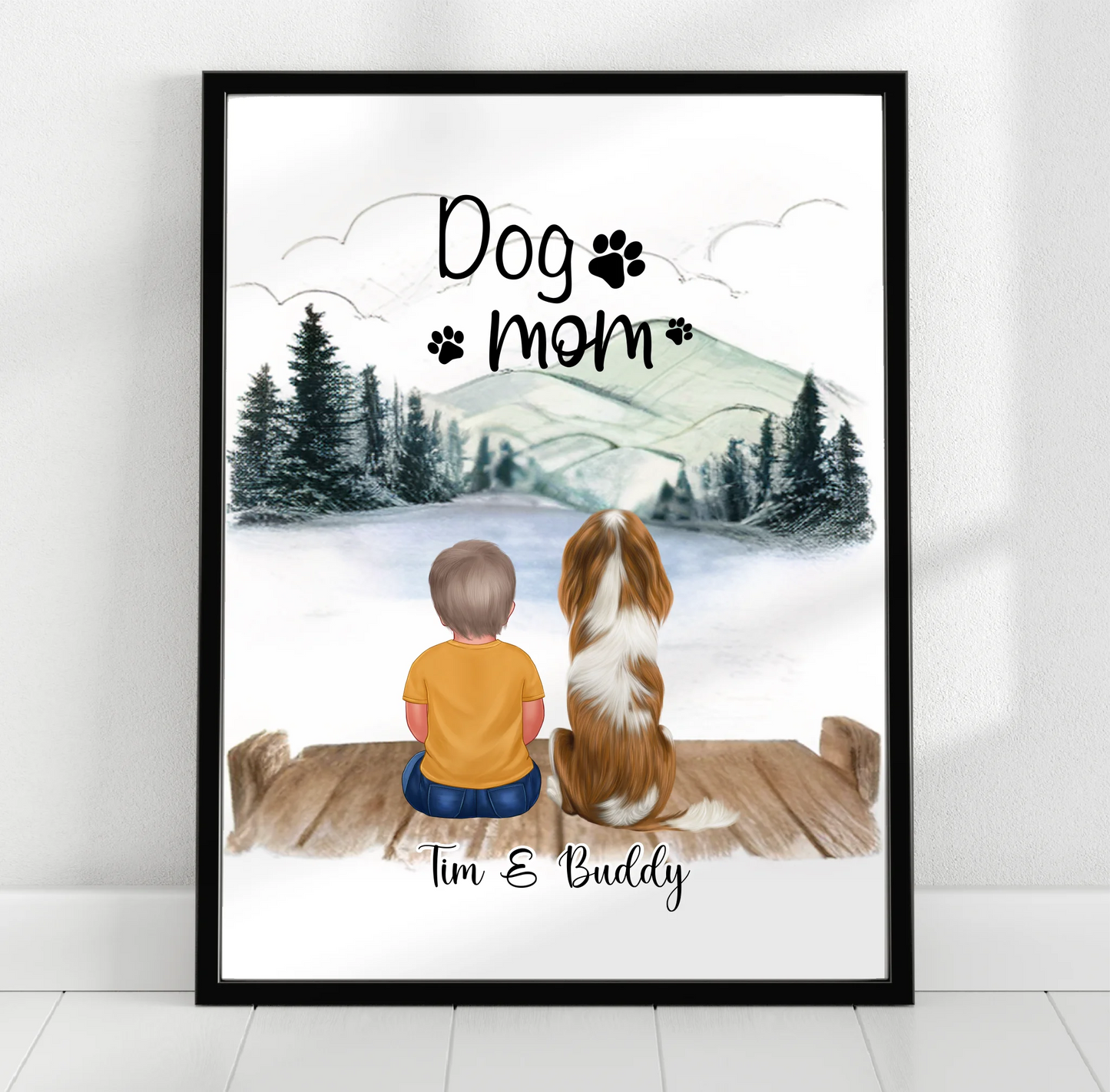 Kind mit Haustier Poster Tiere