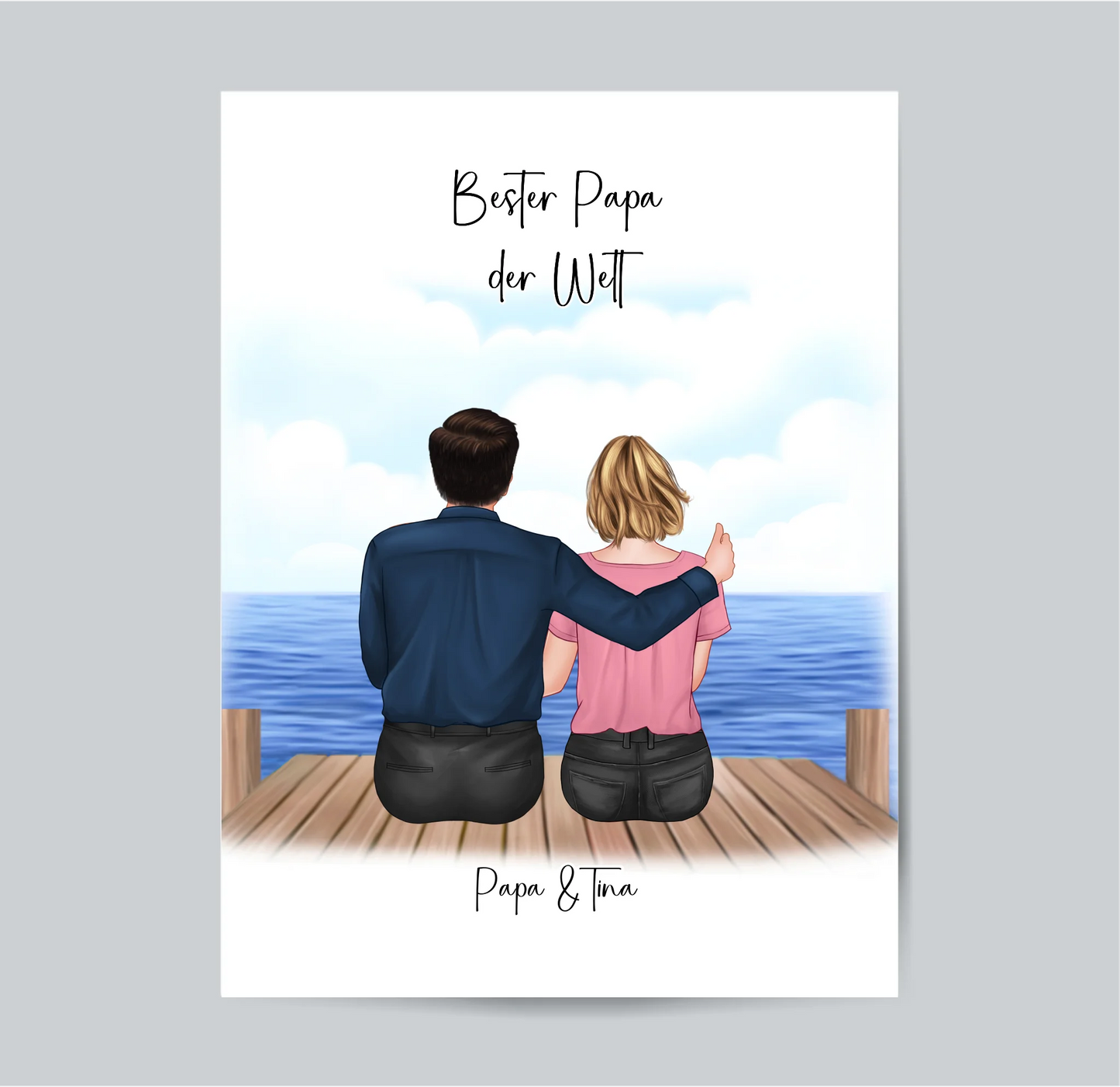 Papa & Tochter Personalisiertes Poster
