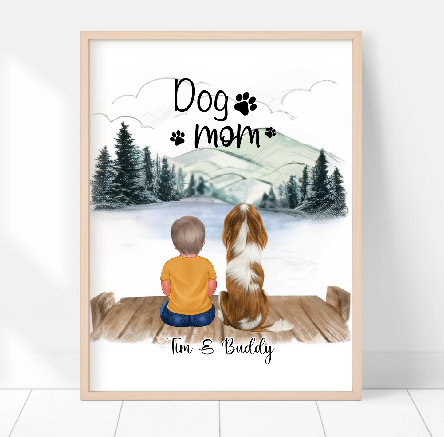 Kind mit Haustier Poster Tiere
