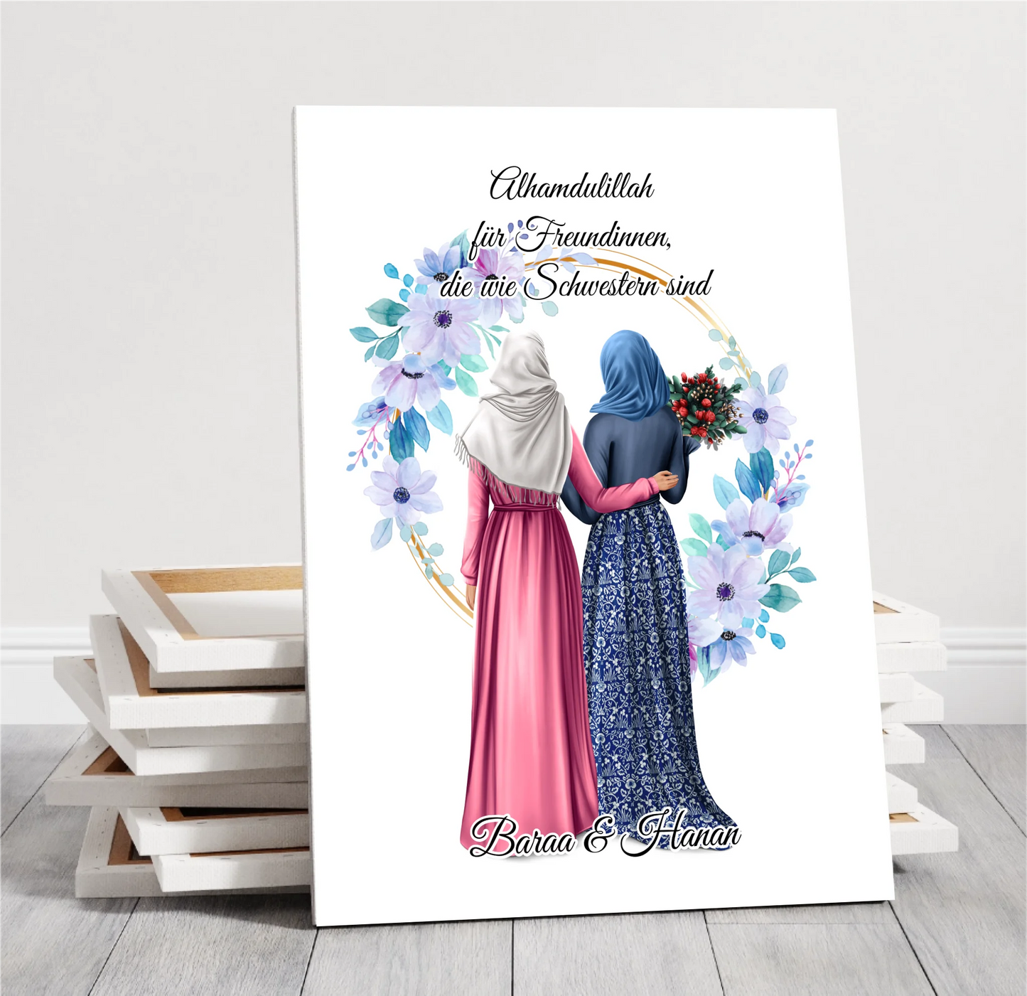 Muslim 2-4 Freundinnen mit Kopftuch Poster