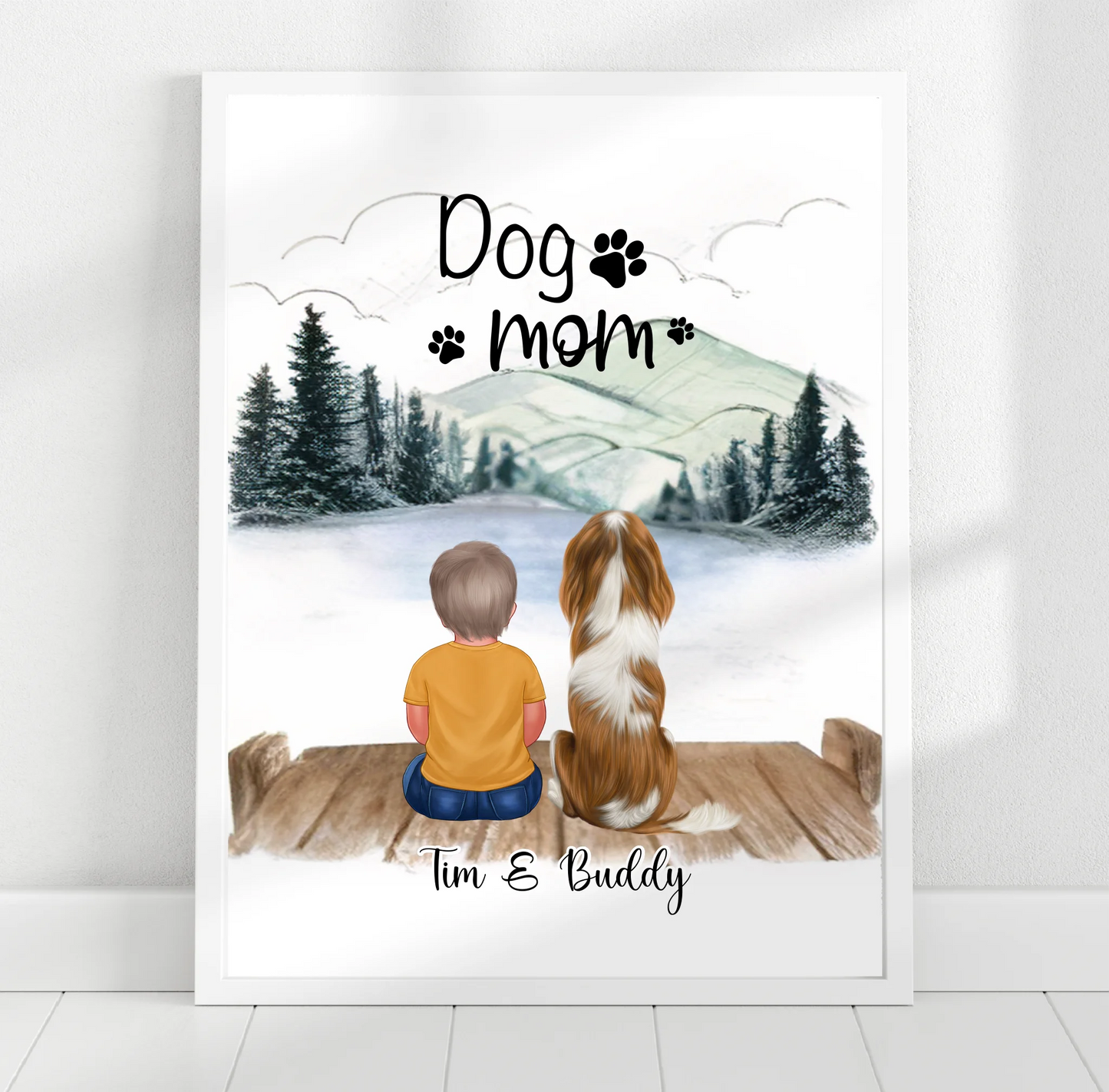 Kind mit Haustier Poster Tiere