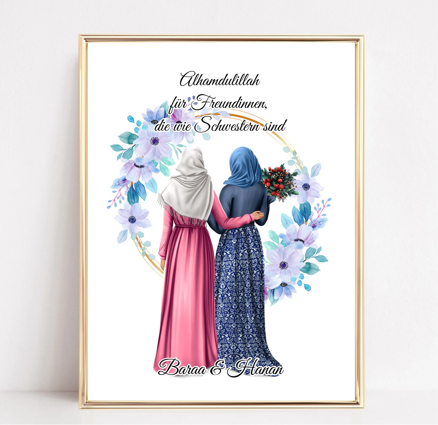 Muslim 2-4 Freundinnen mit Kopftuch Poster