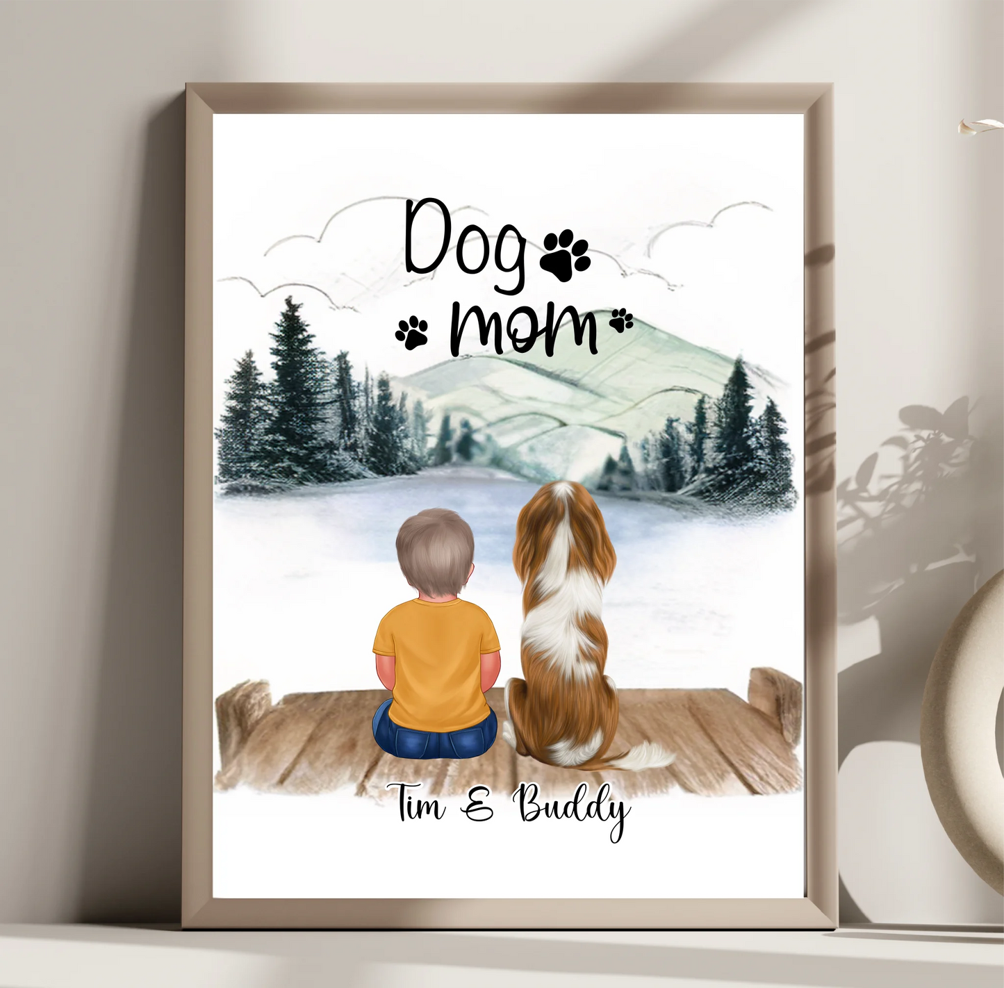 Kind mit Haustier Poster Tiere