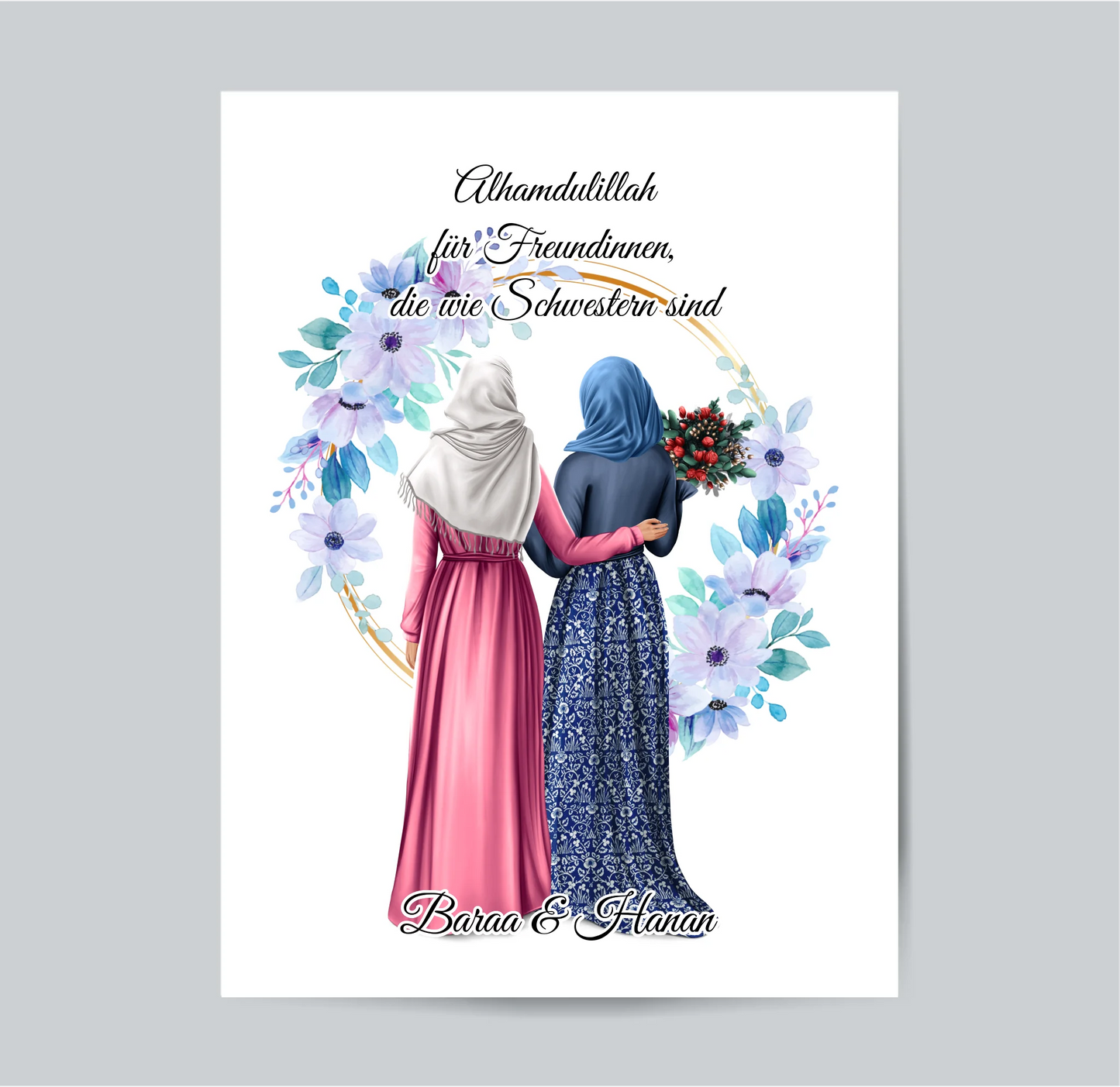 Muslim 2-4 Freundinnen mit Kopftuch Poster