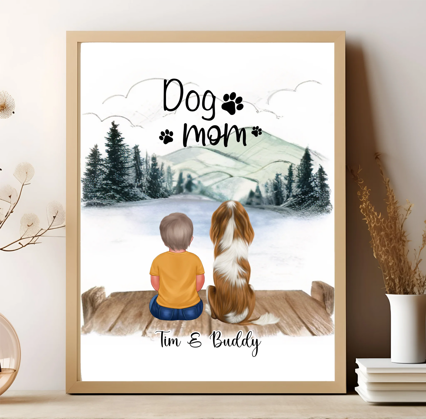 Kind mit Haustier Poster Tiere
