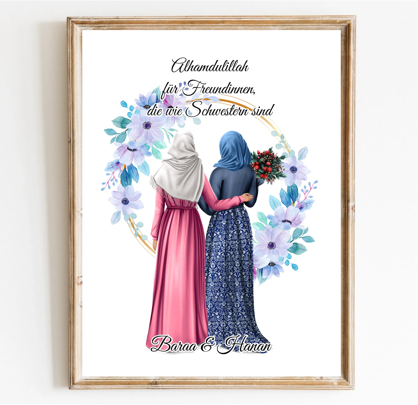 Muslim 2-4 Freundinnen mit Kopftuch Poster