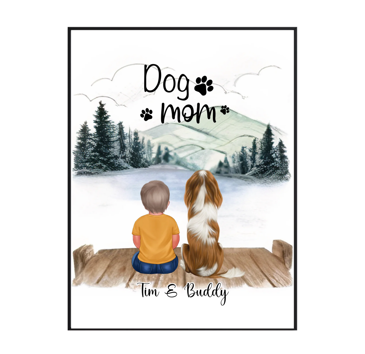 Kind mit Haustier Poster Tiere