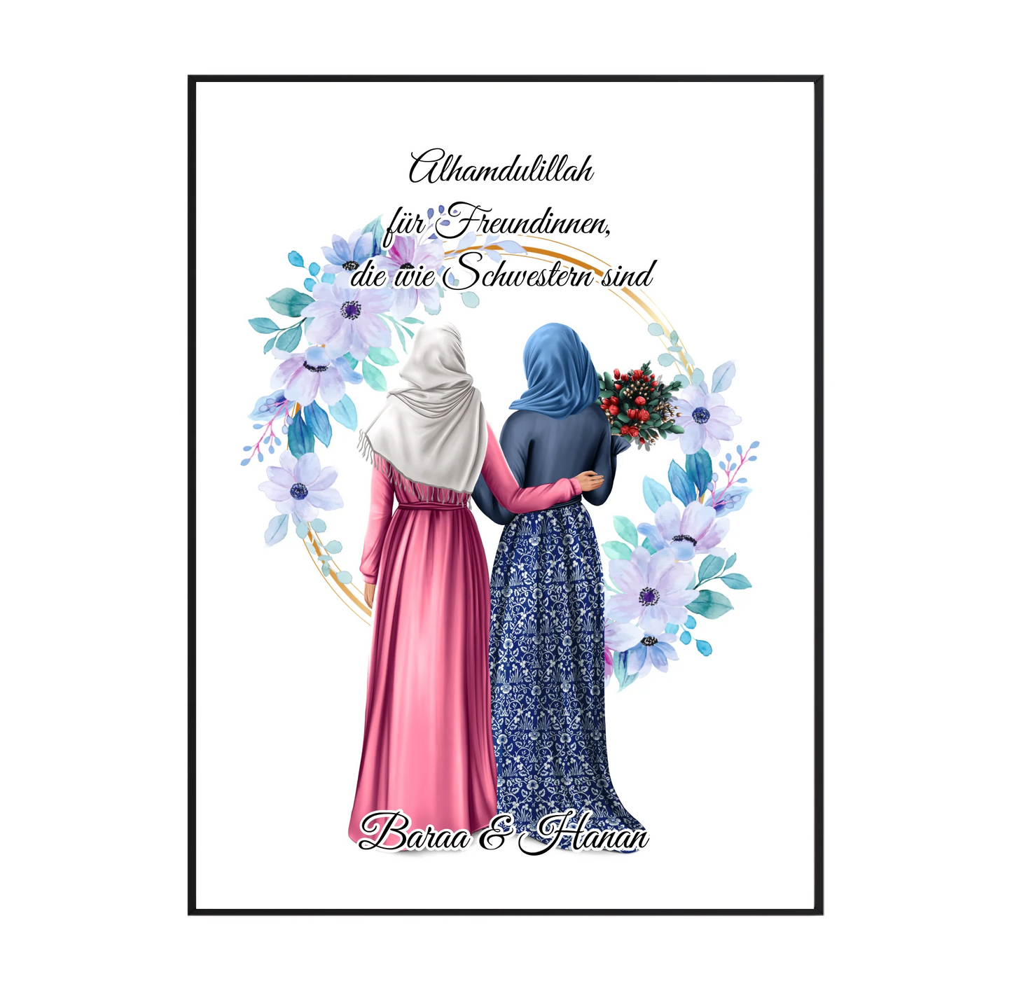 Muslim 2-4 Freundinnen mit Kopftuch Poster