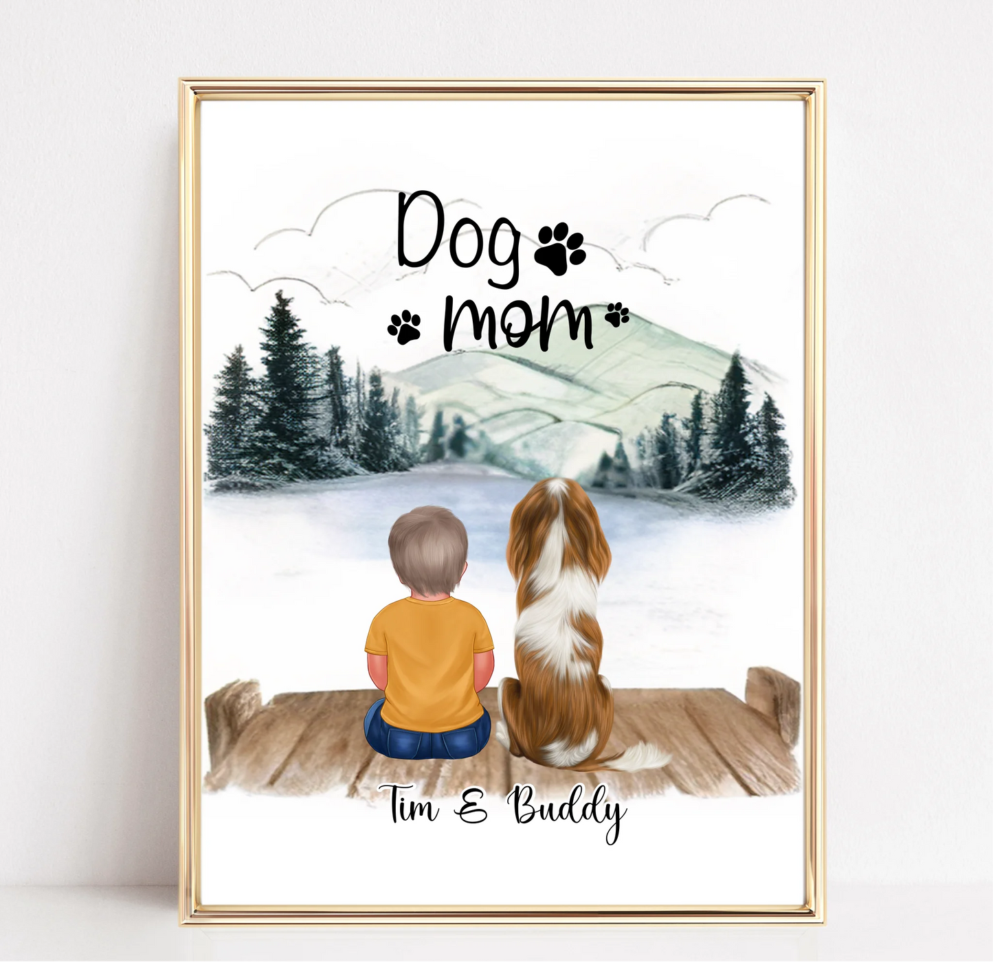 Kind mit Haustier Poster Tiere