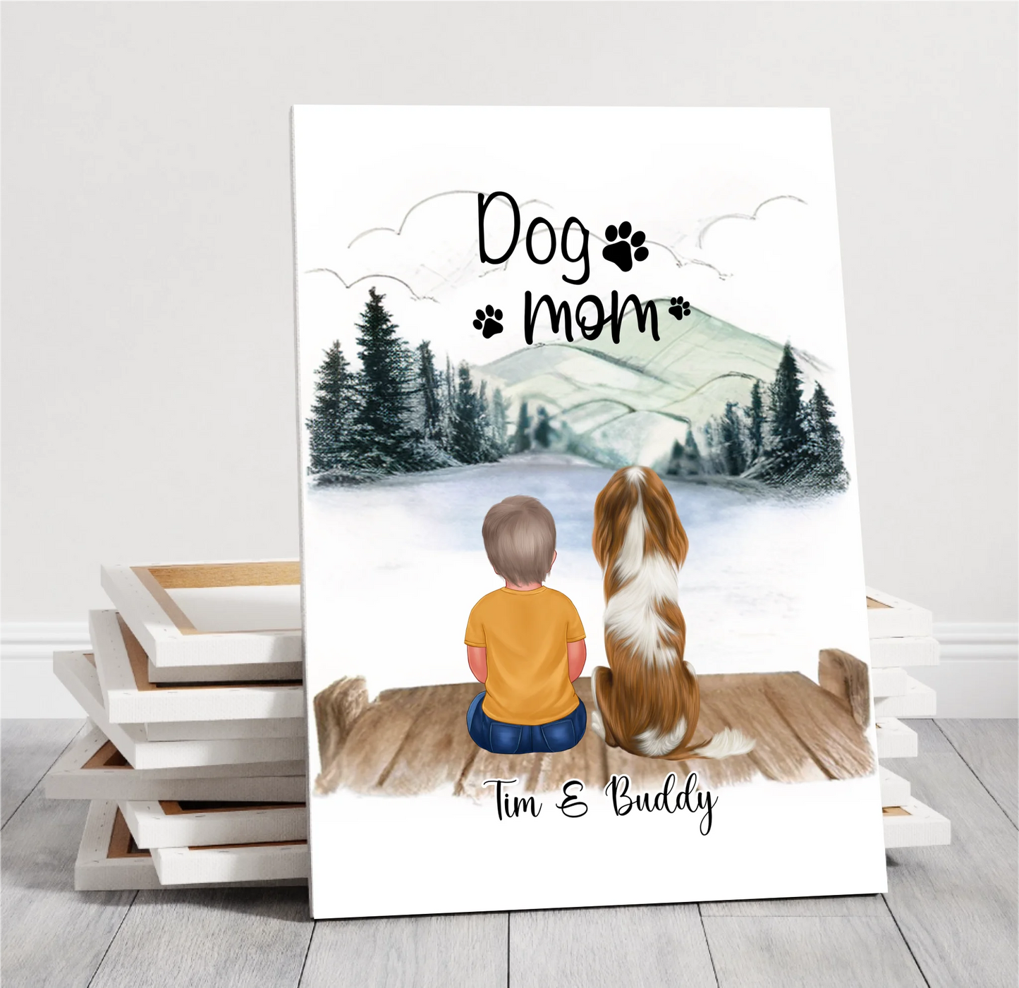 Kind mit Haustier Poster Tiere