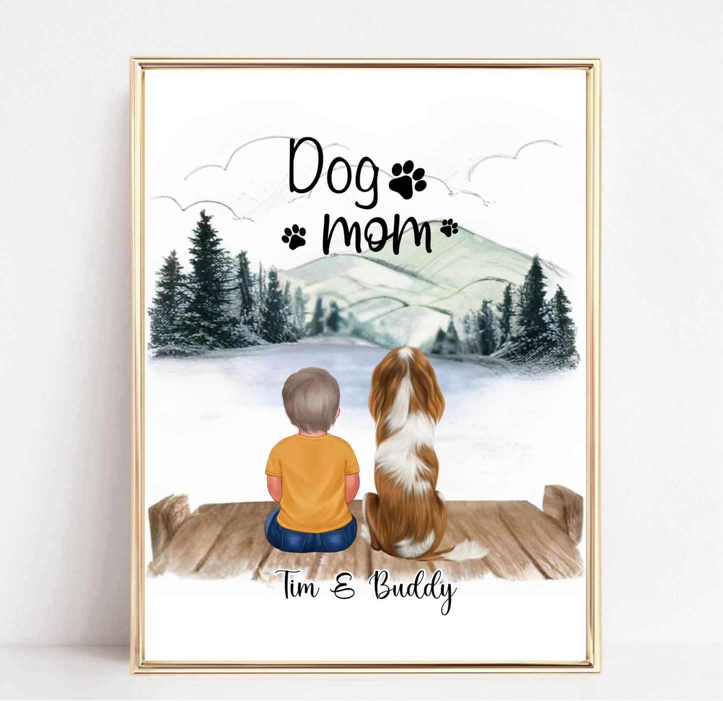 Kind mit Haustier Poster Tiere